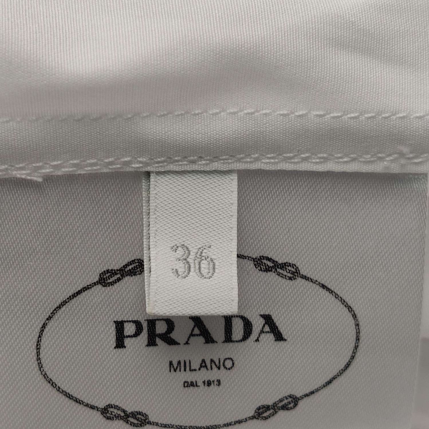 Prada Prada Long Sleeve Collared Shirt with Tie 0089 Size XXS / US 00 / IT 34 - 5 Thumbnail
