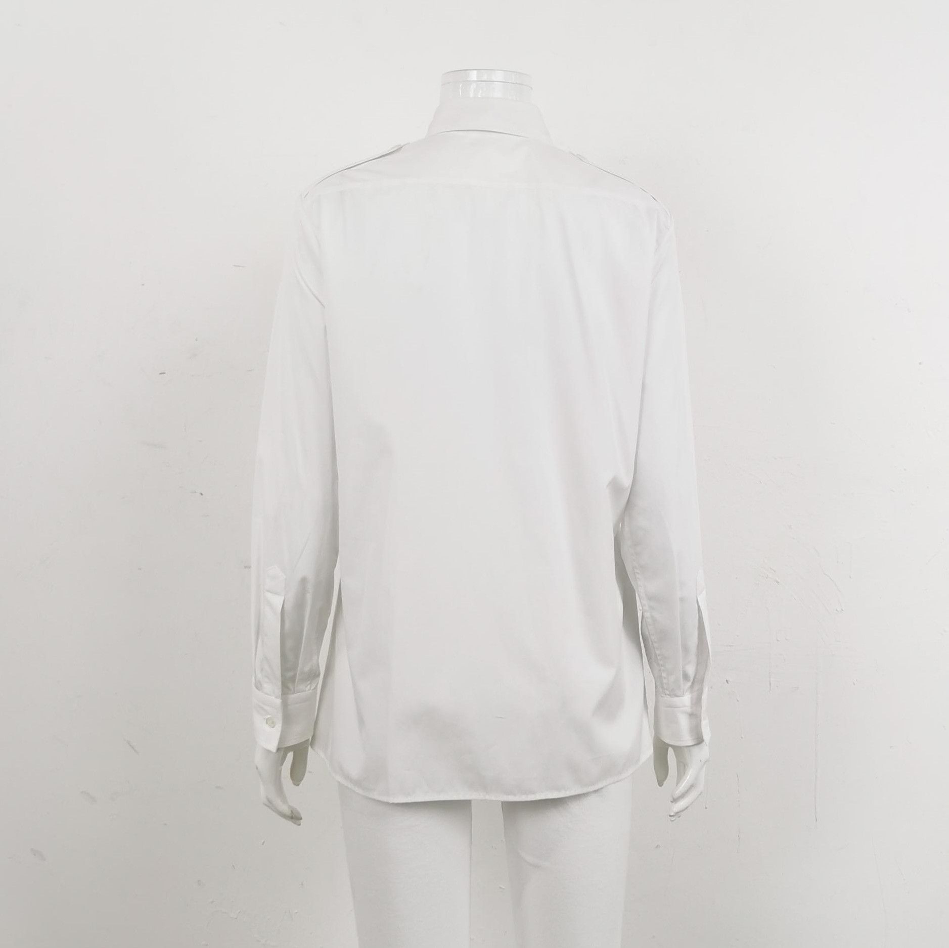 Prada Prada Classic Cotton White Shirt with Tie 0089 Size XXS / US 00 / IT 34 - 2 Thumbnail