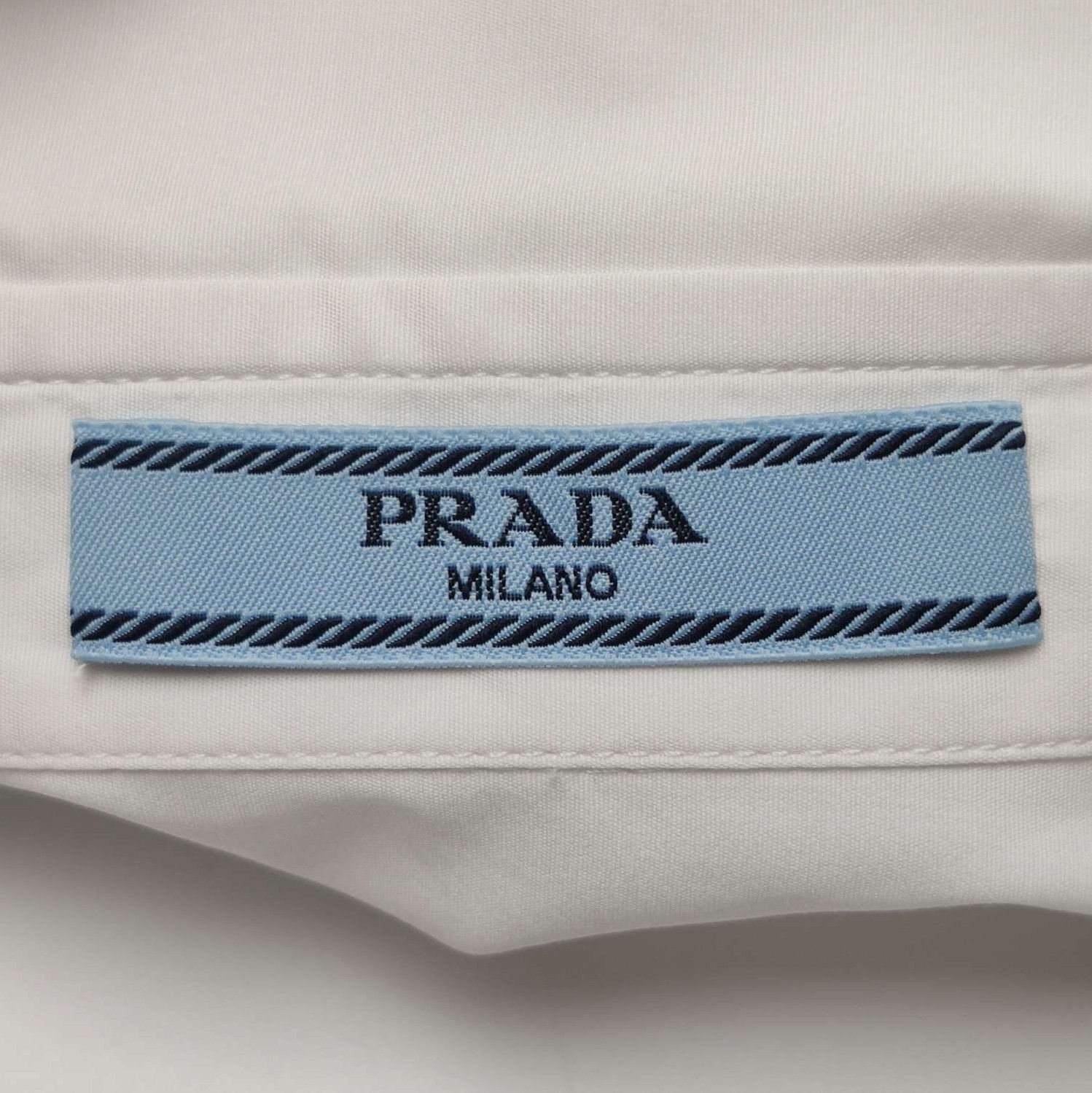 Prada Prada Classic Cotton White Shirt with Tie 0089 Size XXS / US 00 / IT 34 - 4 Thumbnail