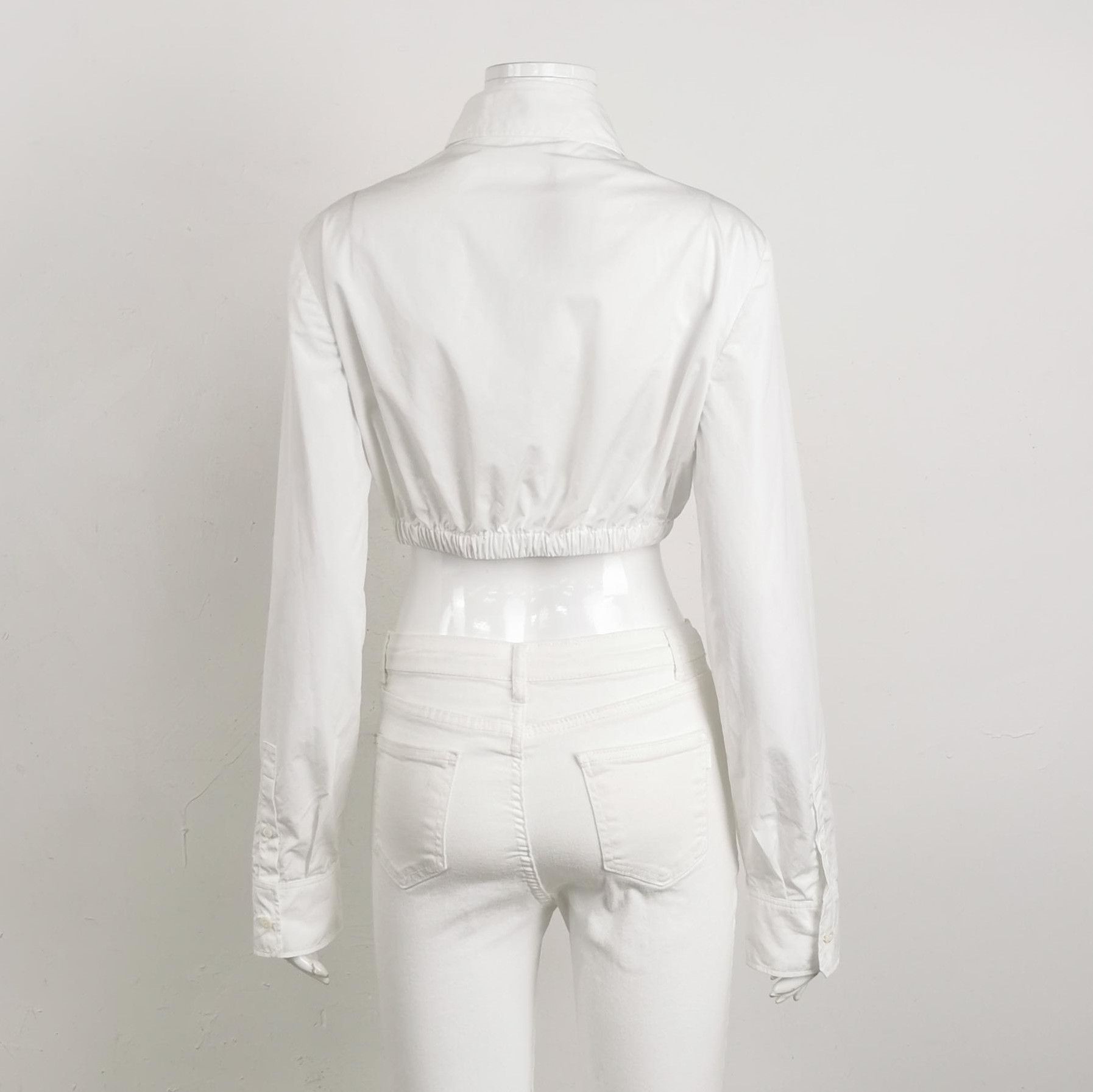 Prada Prada Cotton White Long Sleeve Button-Up Shirt 0089 Size L / US 10 / IT 46 - 2 Thumbnail
