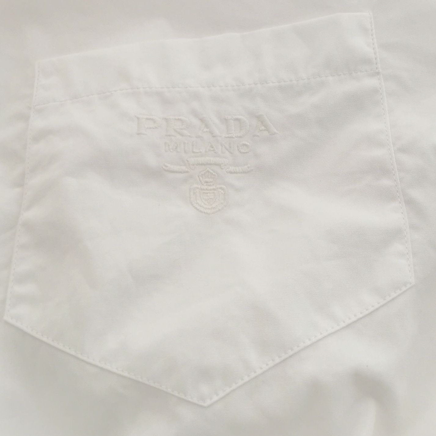 Prada Prada Cotton White Long Sleeve Button-Up Shirt 0089 Size L / US 10 / IT 46 - 3 Thumbnail