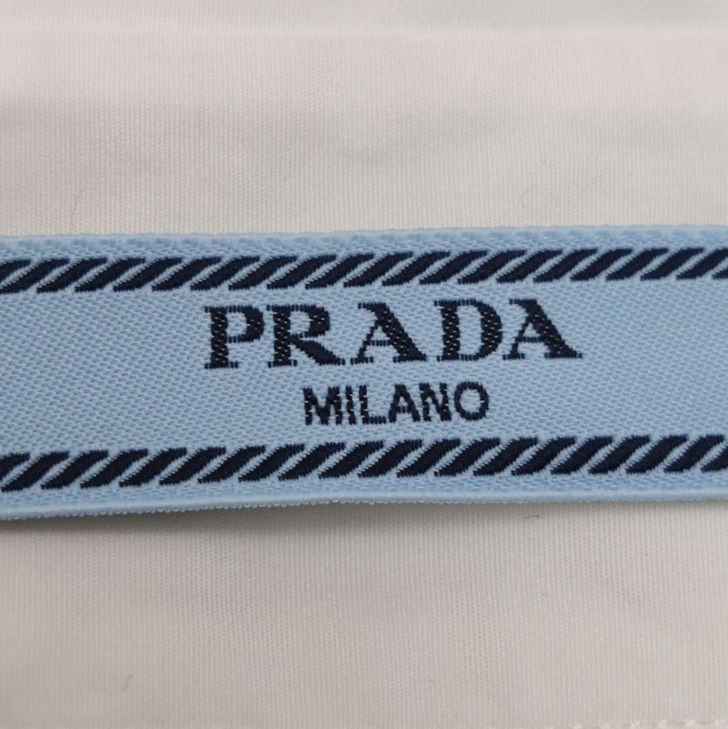 Prada Prada Cotton White Long Sleeve Button-Up Shirt 0089 Size L / US 10 / IT 46 - 5 Thumbnail