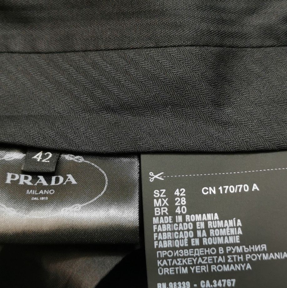 Prada Prada Black Wool Wide-Leg Trousers Size 42 0089 Size 42" / US 20 - 5 Thumbnail