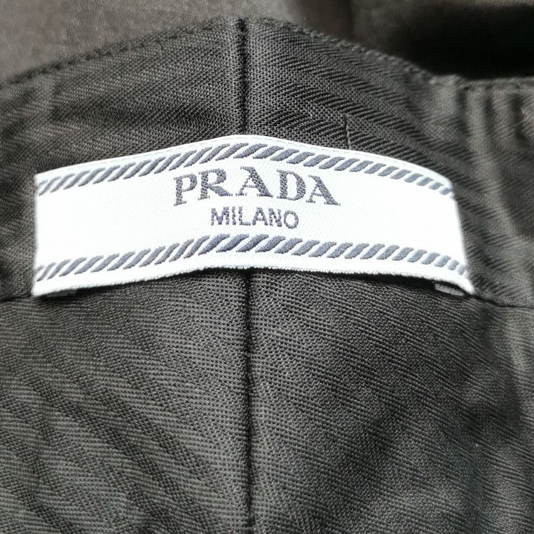 Prada Prada Black Wool Wide-Leg Trousers Size 42 0089 Size 42" / US 20 - 4 Thumbnail