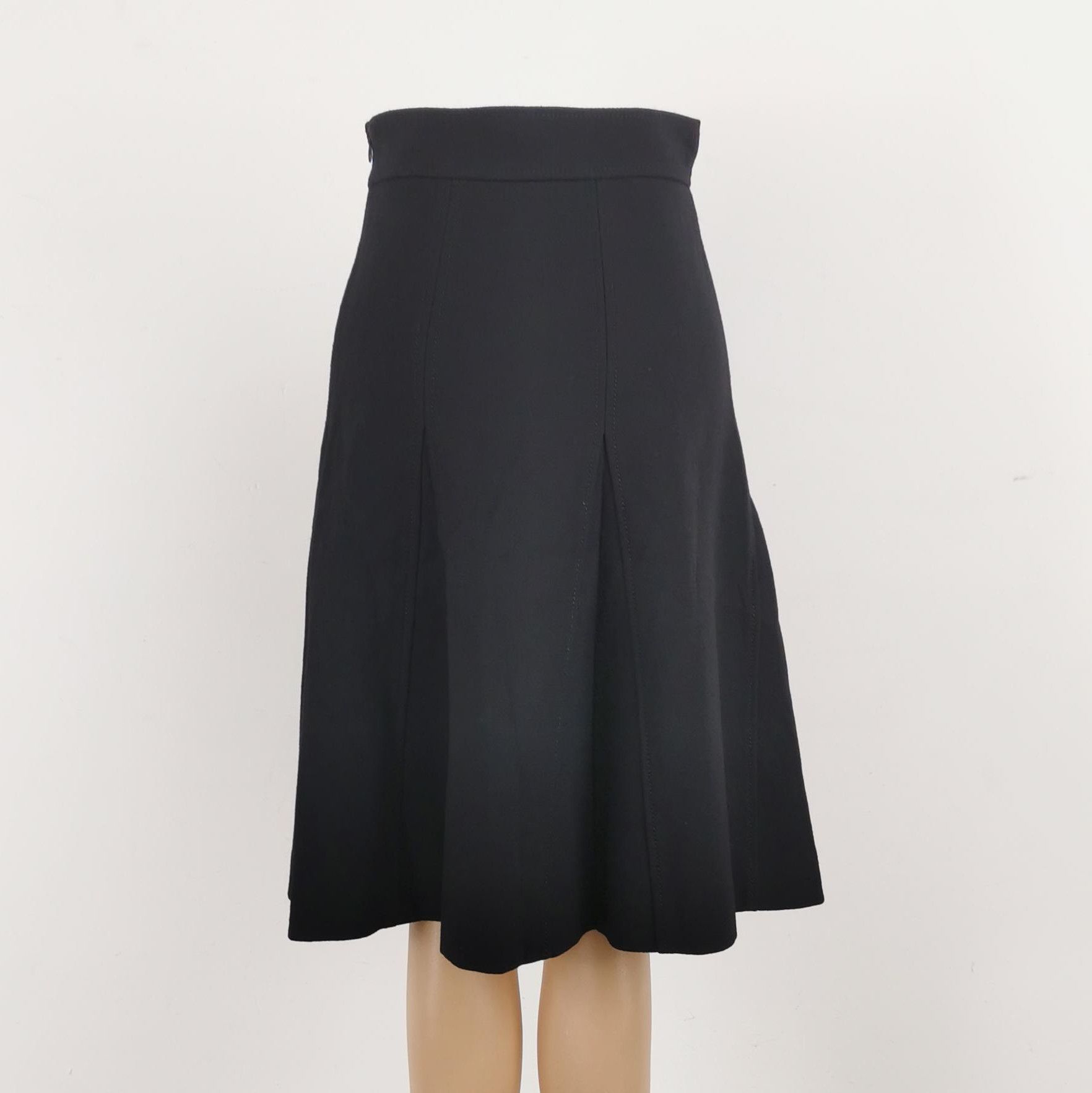 Prada Prada Wool Black A-line Skirt Size 38 0089 Size 38" / US 16 / IT 52 - 2 Thumbnail