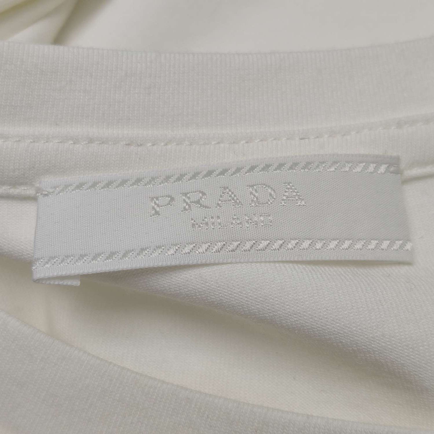 Prada Prada Cotton Logo Round Neck T-shirt 0089 Size S / US 4 / IT 40 - 5 Thumbnail