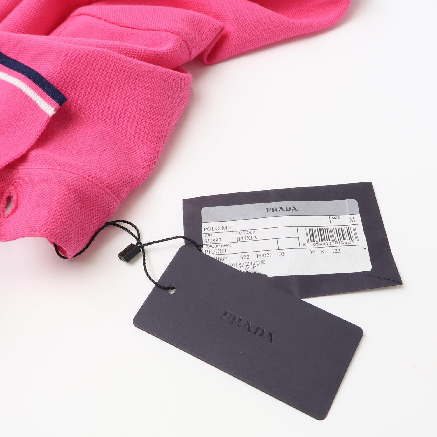Prada Prada Cotton Logo Polo Shirt in Pink 0089 Size M / US 6-8 / IT 42-44 - 4 Thumbnail
