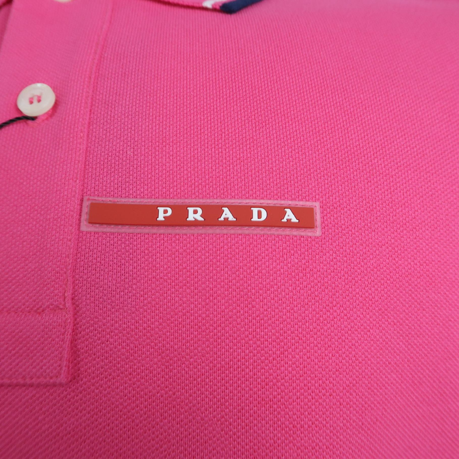 Prada Prada Cotton Logo Polo Shirt in Pink 0089 Size M / US 6-8 / IT 42-44 - 3 Thumbnail