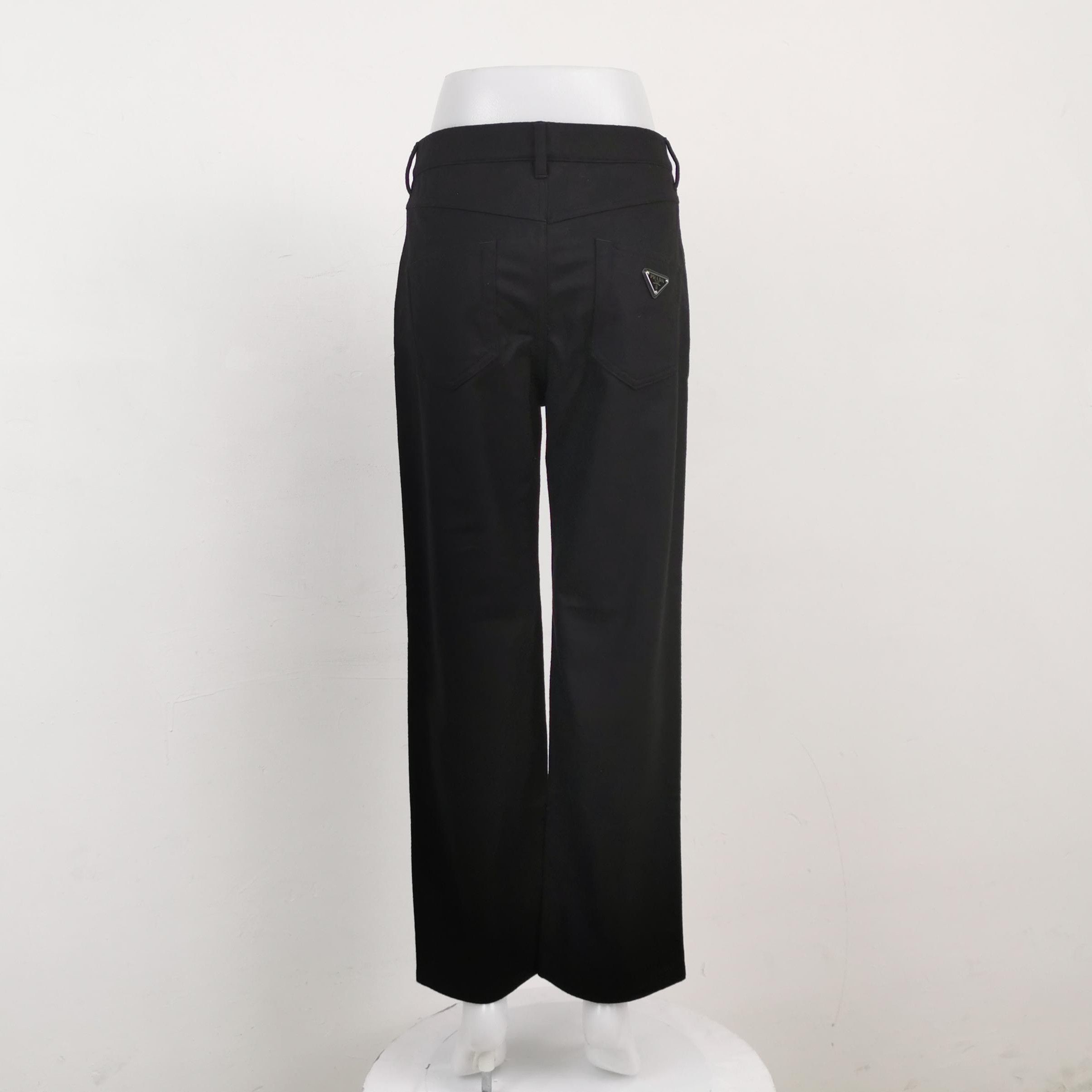Prada Prada Wool Blend Black Straight-Leg Pants 0089 Size 36" / US 14 / IT 50 - 2 Thumbnail