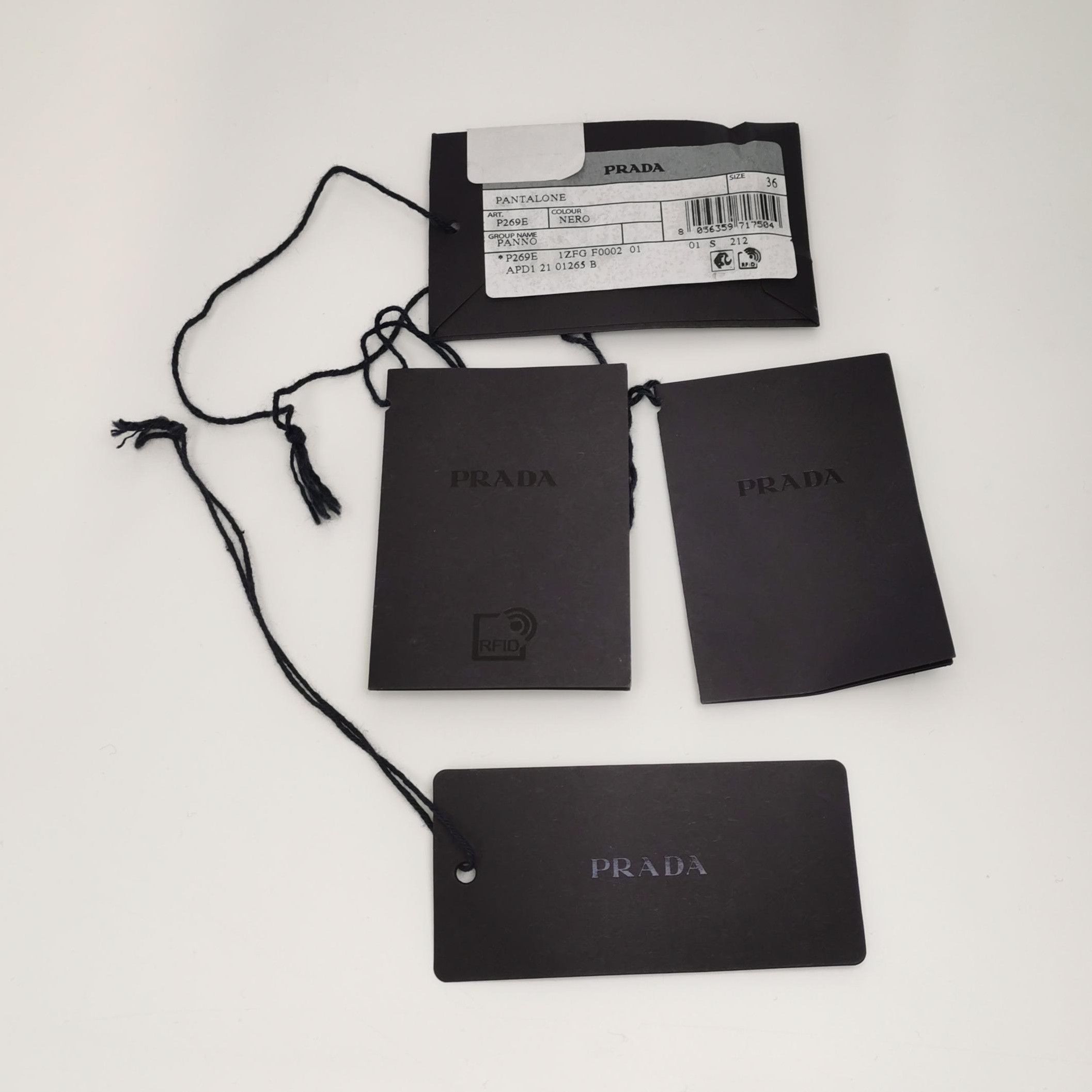 Prada Prada Wool Blend Black Straight-Leg Pants 0089 Size 36" / US 14 / IT 50 - 4 Thumbnail
