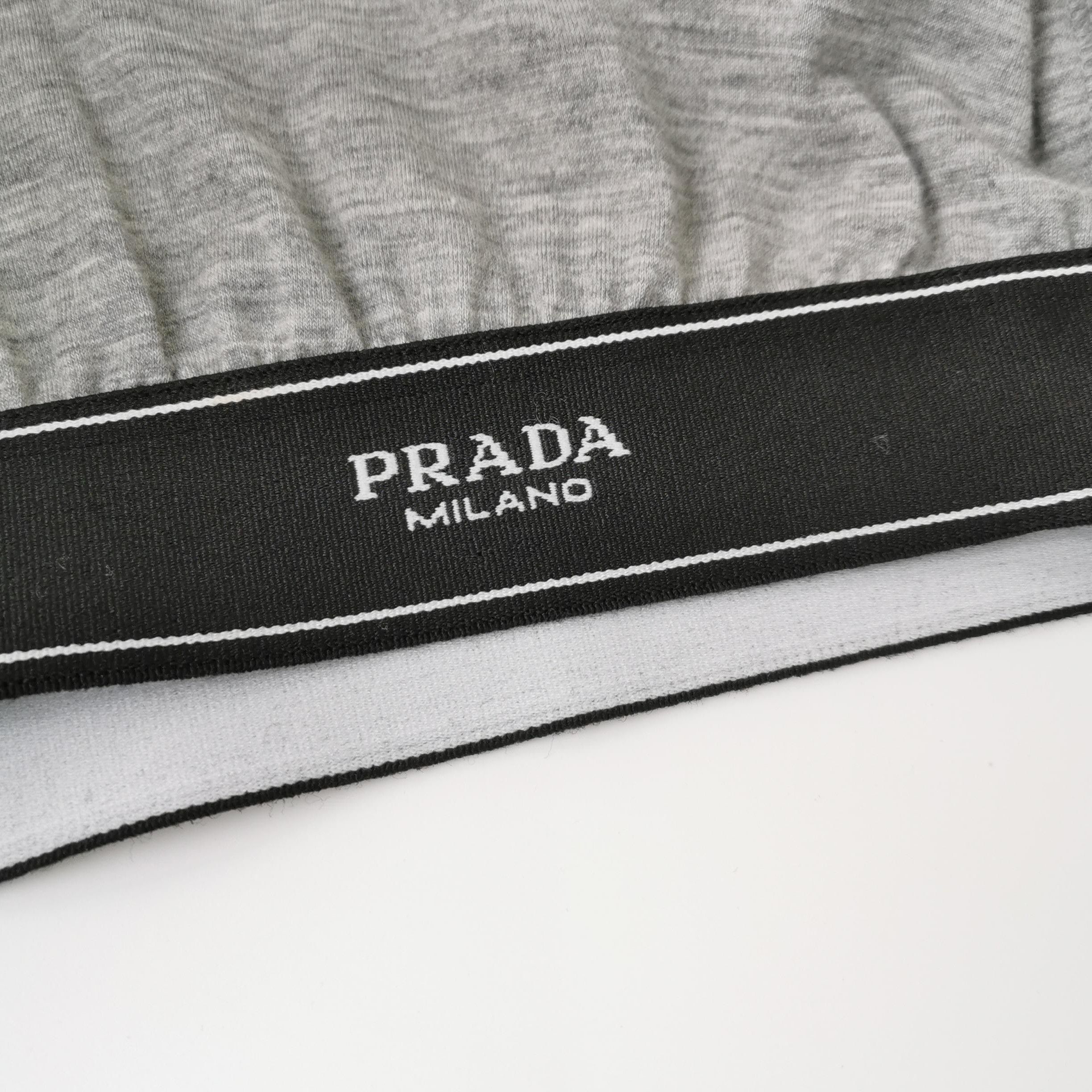 Prada Prada Logo Crop Top in Velvet Blend 0089 Size S / US 4 / IT 40 - 3 Thumbnail
