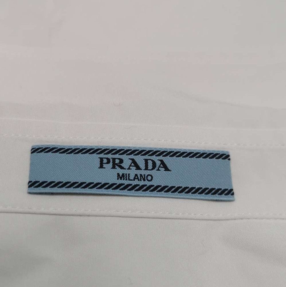 Prada Prada Cotton Long Sleeve Shirt with Tie 0089 Size S / US 4 / IT 40 - 4 Thumbnail