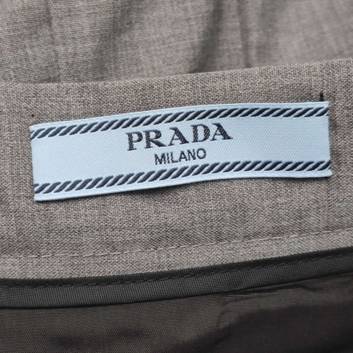 Prada Prada Wool Pleated Midi Skirt in Gray 0089 Size 22" - 5 Thumbnail