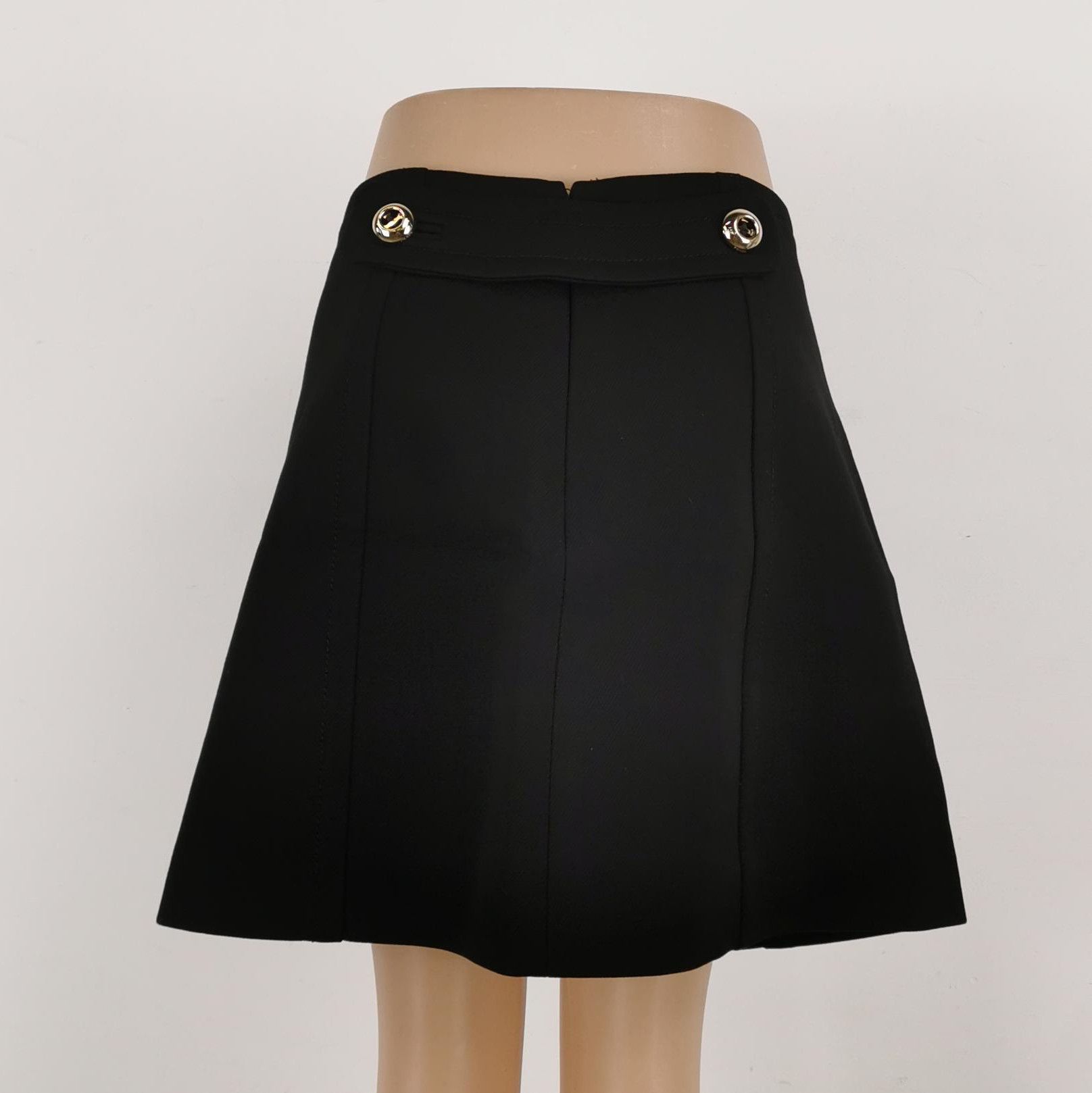Prada Prada Black Wool Mini Skirt Size 42 0089 Size 42" / US 20 - 2 Thumbnail