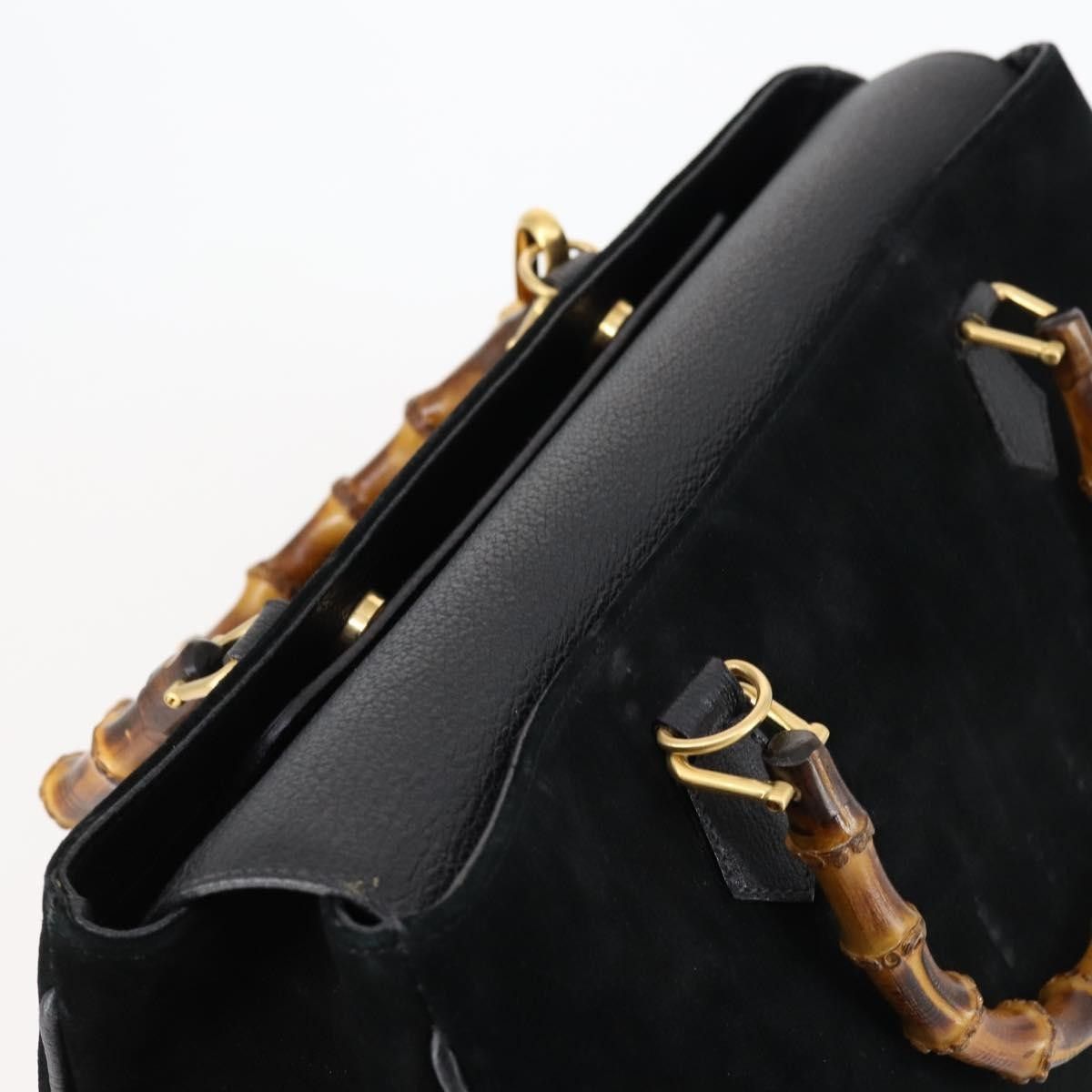 Gucci Gucci Vintage Bamboo Handle Bag Suede Size ONE SIZE - 15 Thumbnail