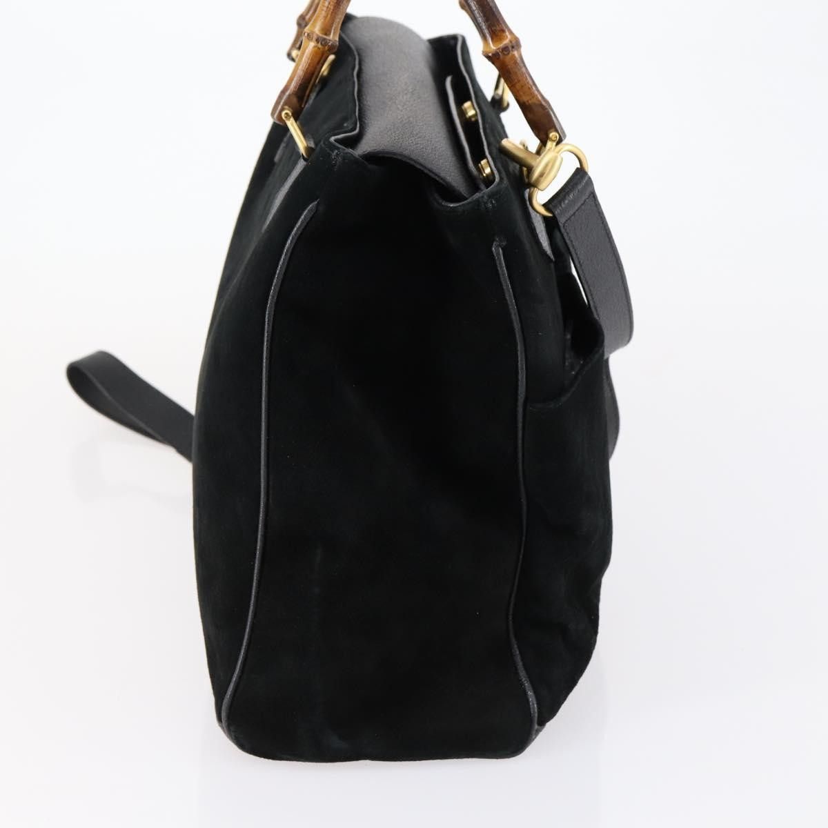 Gucci Gucci Vintage Bamboo Handle Bag Suede Size ONE SIZE - 4 Thumbnail