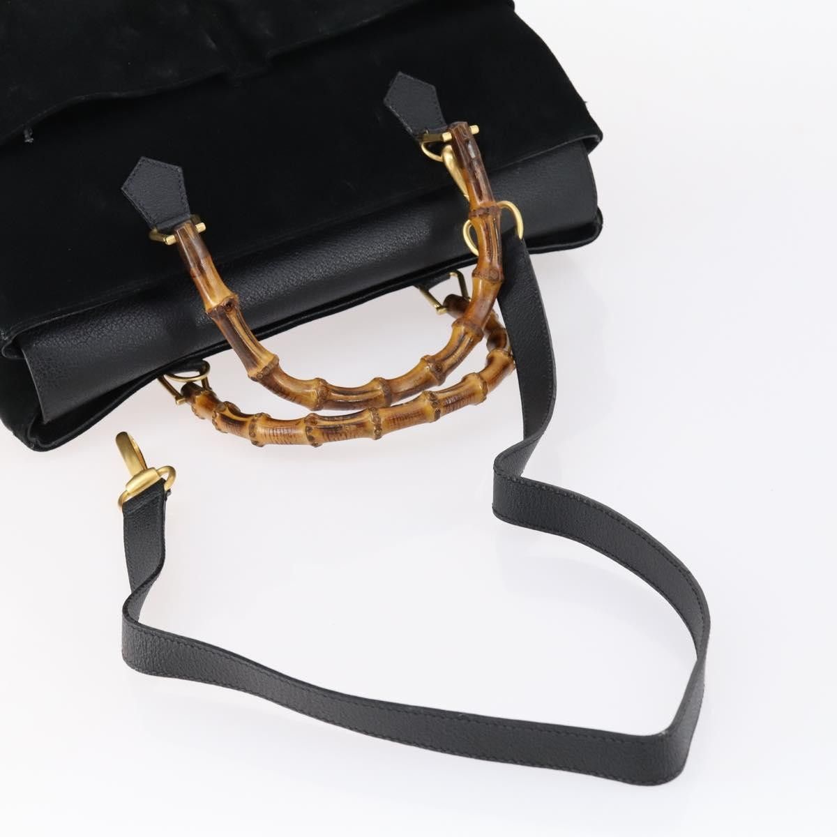 Gucci Gucci Vintage Bamboo Handle Bag Suede Size ONE SIZE - 16 Thumbnail