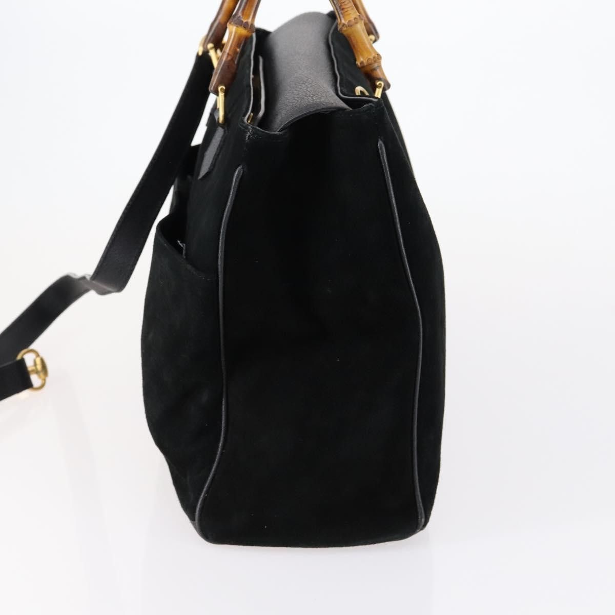 Gucci Gucci Vintage Bamboo Handle Bag Suede Size ONE SIZE - 3 Thumbnail