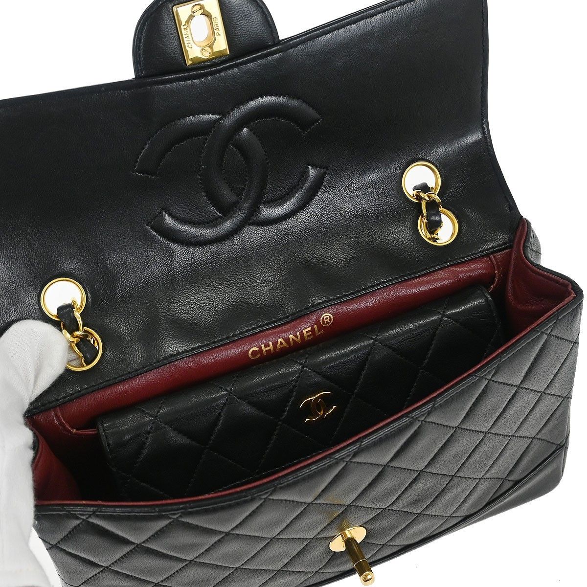 Chanel Chanel Vintage CC Chain Flap Bag Quilted Lambskin Size ONE SIZE - 7 Thumbnail