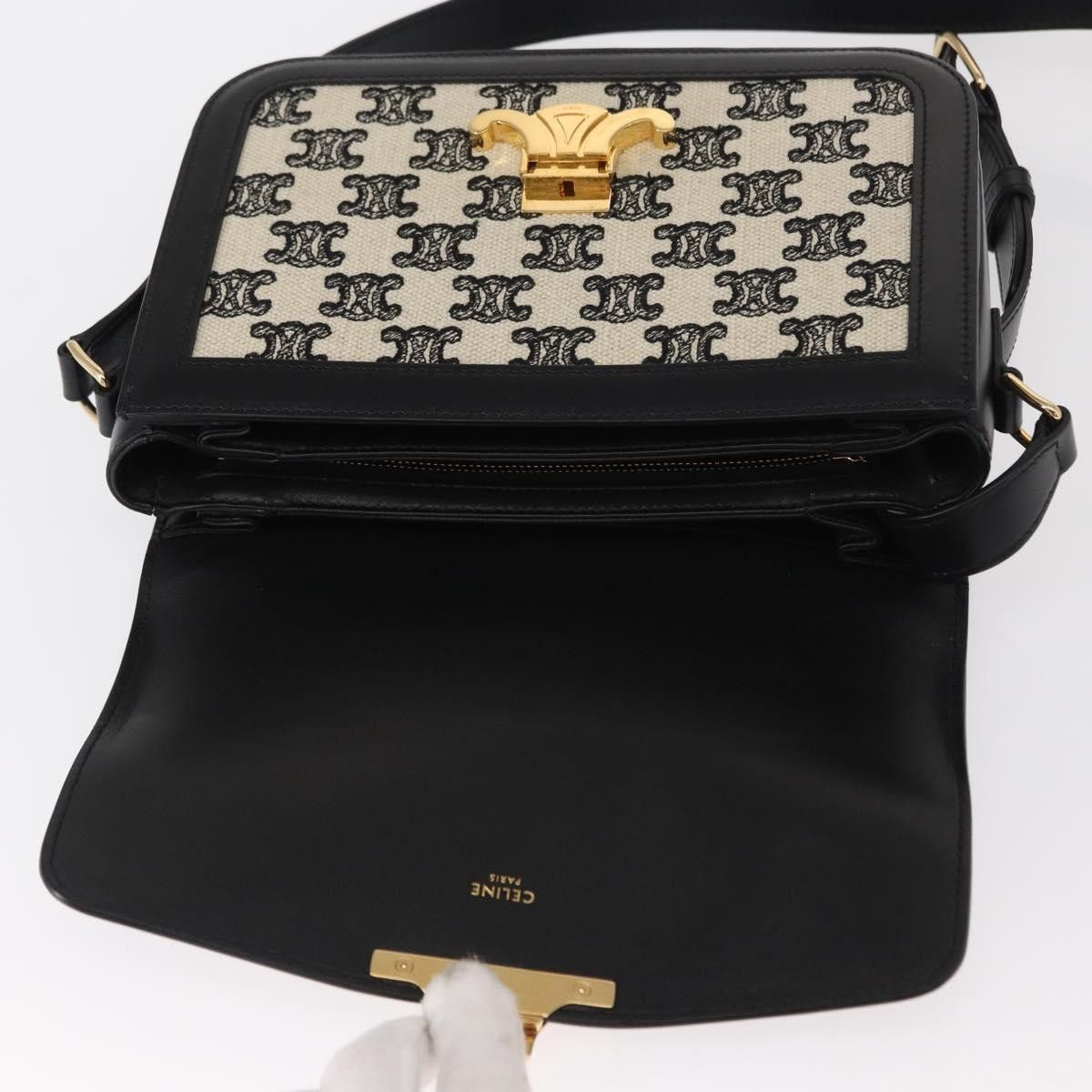 Celine Celine Triomphe Shoulder Bag Canvas with Leather Size ONE SIZE - 20 Thumbnail