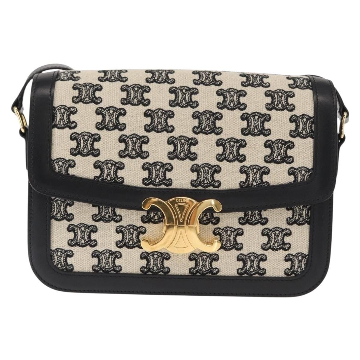 Celine Celine Triomphe Shoulder Bag Canvas with Leather Size ONE SIZE - 18 Thumbnail