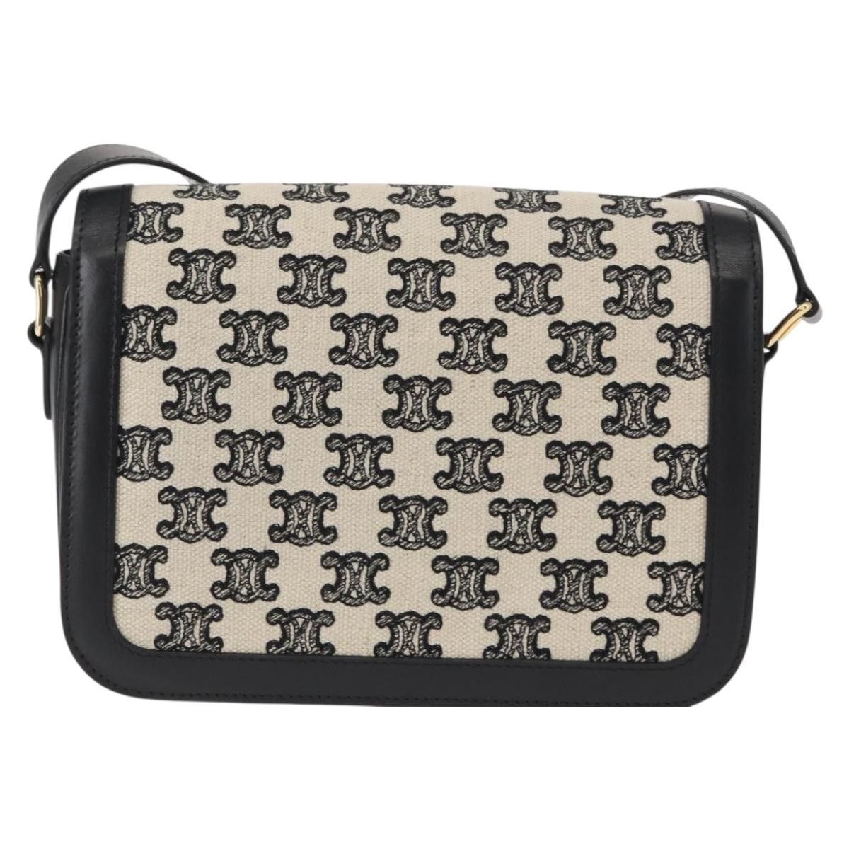Celine Celine Triomphe Shoulder Bag Canvas with Leather Size ONE SIZE - 2 Thumbnail