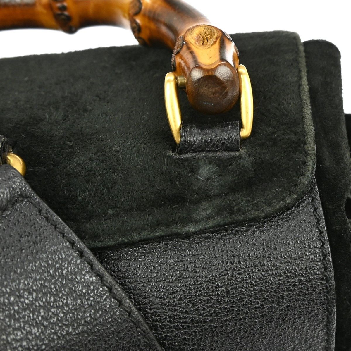 Gucci Gucci Vintage Bamboo Backpack Suede Size ONE SIZE - 8 Thumbnail