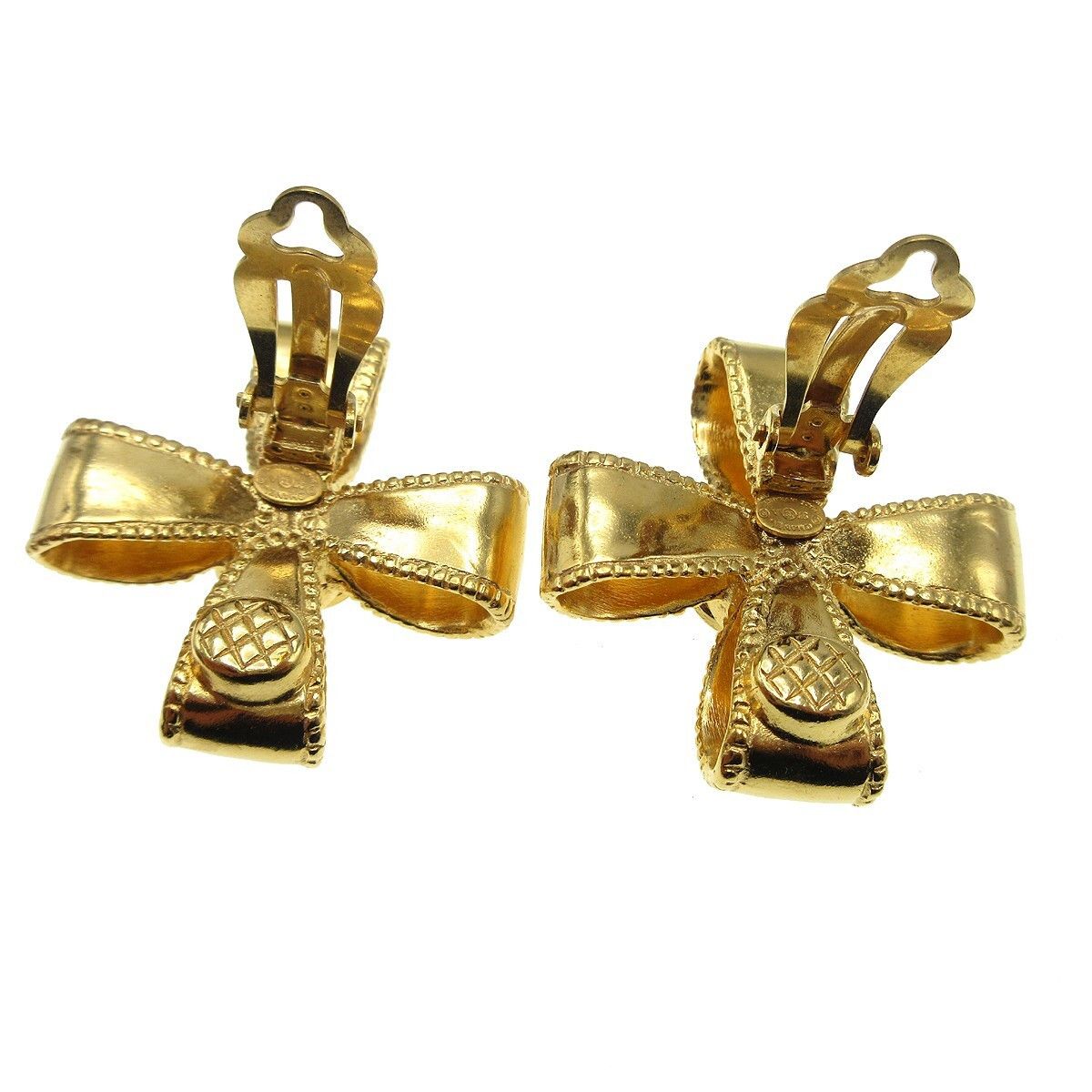 Chanel Chanel Vintage CC Clover Clip-On Earrings Metal Size ONE SIZE - 3 Thumbnail