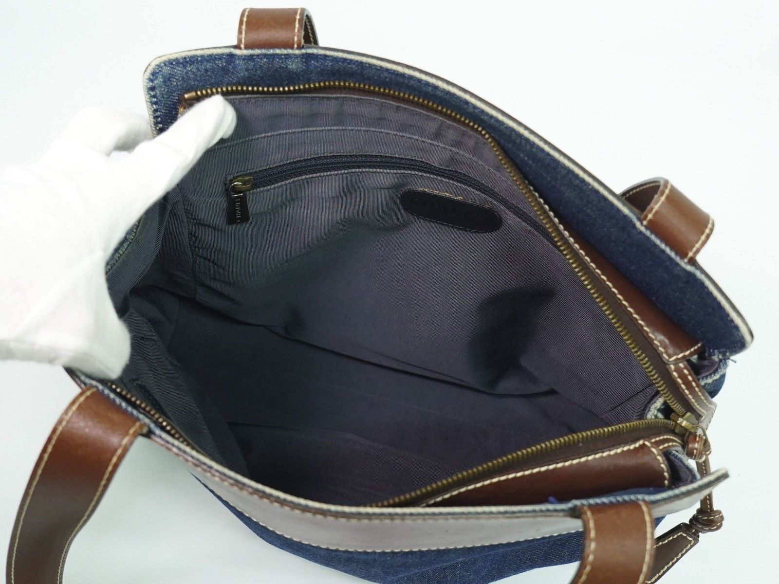 Chanel Chanel Vintage CC Tote Denim with Leather Size ONE SIZE - 17 Thumbnail
