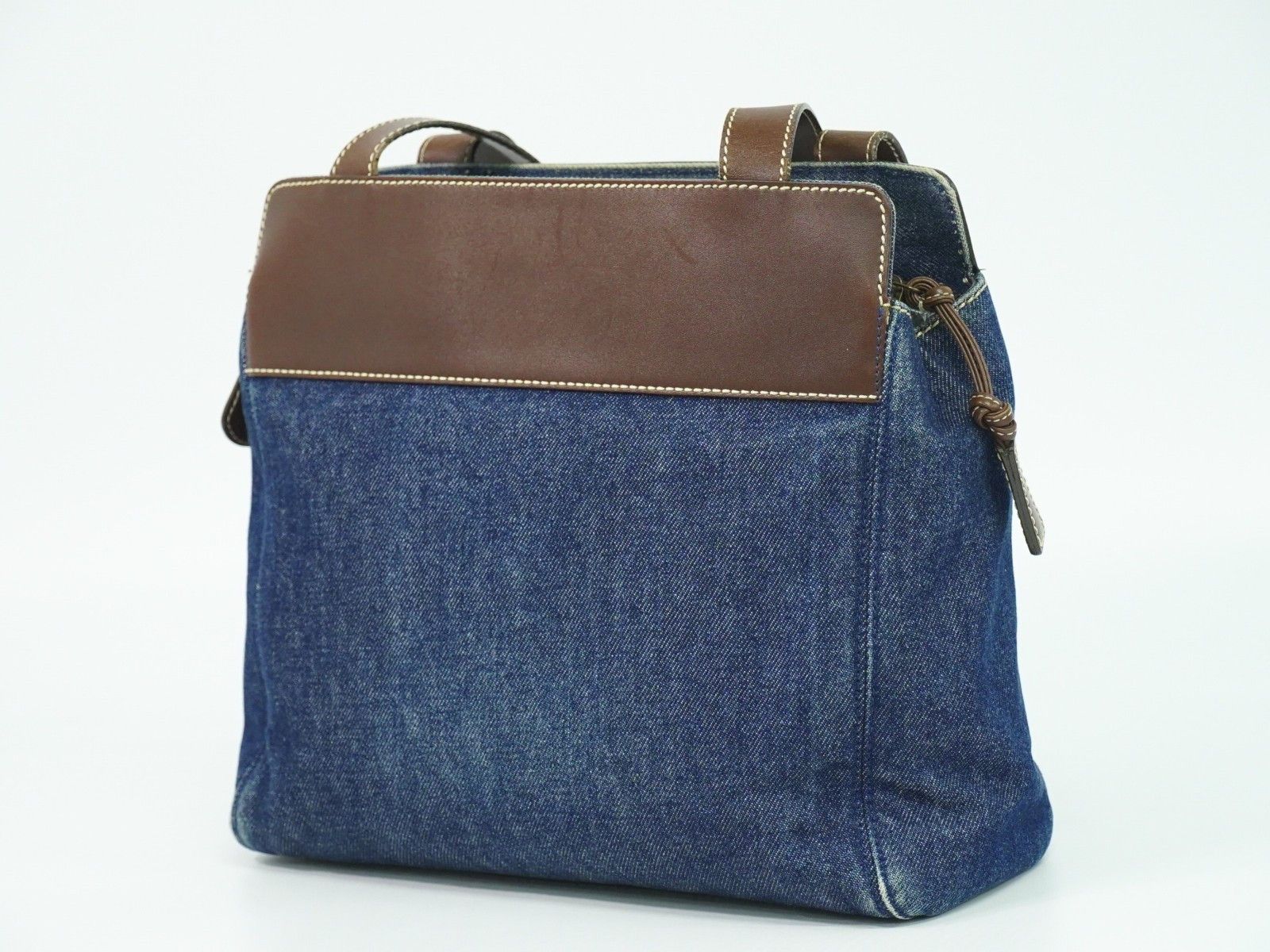 Chanel Chanel Vintage CC Tote Denim with Leather Size ONE SIZE - 2 Thumbnail