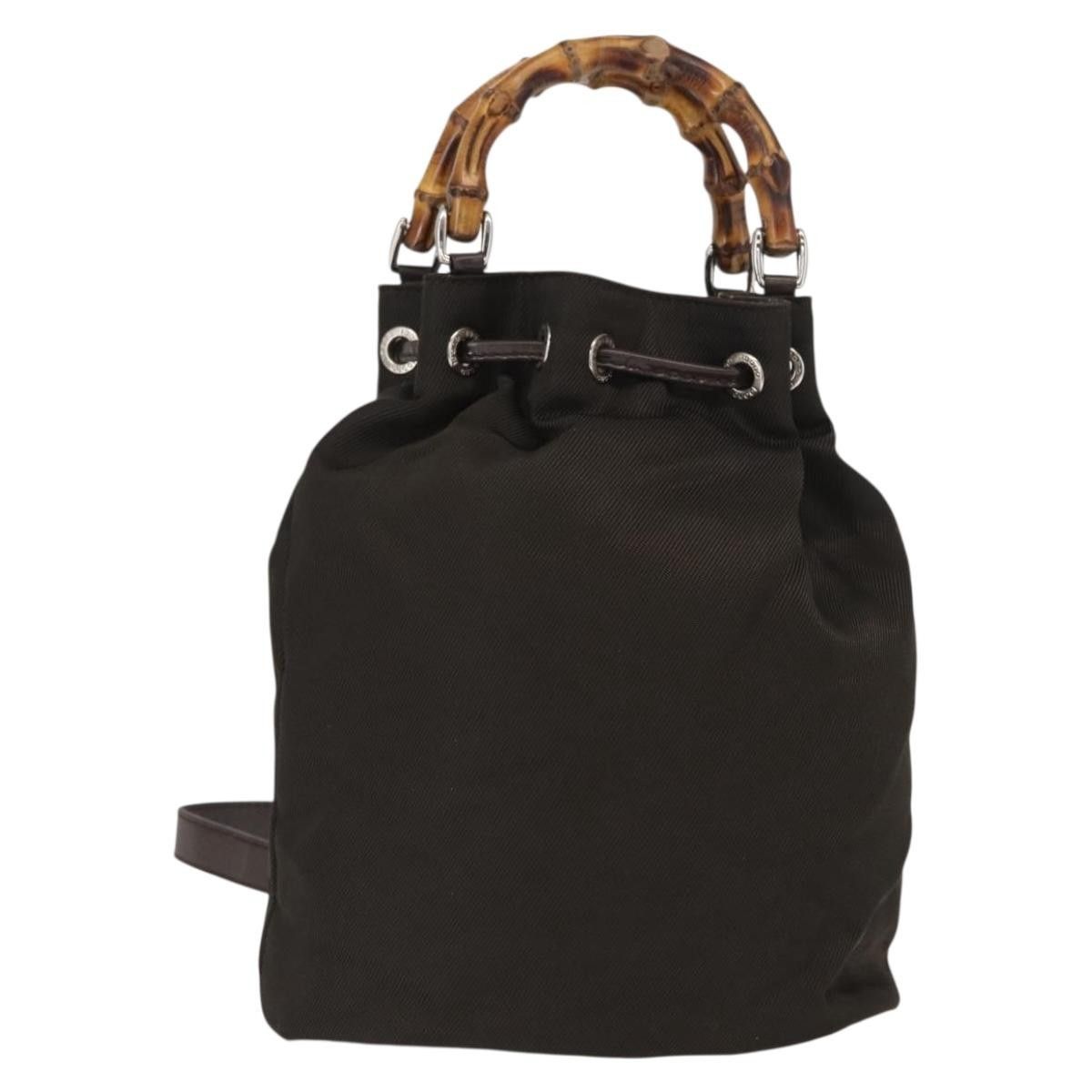 Gucci Gucci Vintage Bamboo Sling Backpack Nylon Size ONE SIZE - 2 Thumbnail