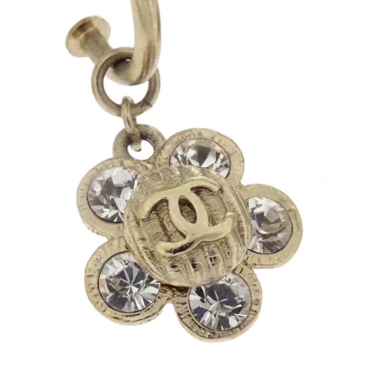 Chanel Chanel Flower CC Drop Earrings Metal and Crystals Size ONE SIZE - 2 Thumbnail