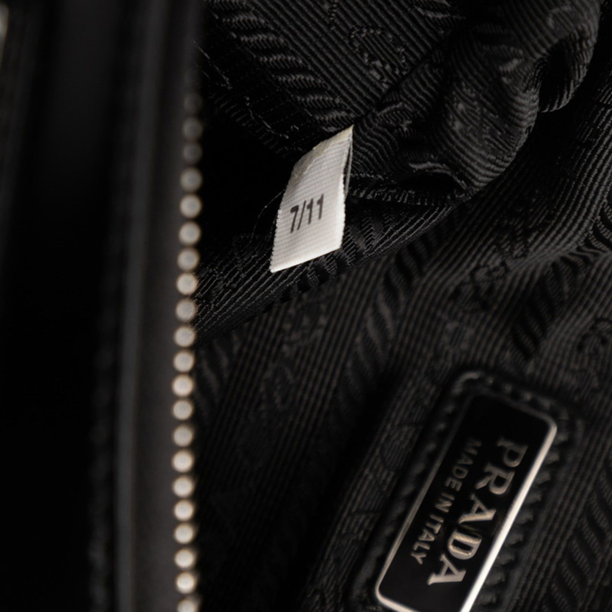 Prada Triangle Logo Plate Shoulder Bag 2VH129 Black Leather Women's PRADA