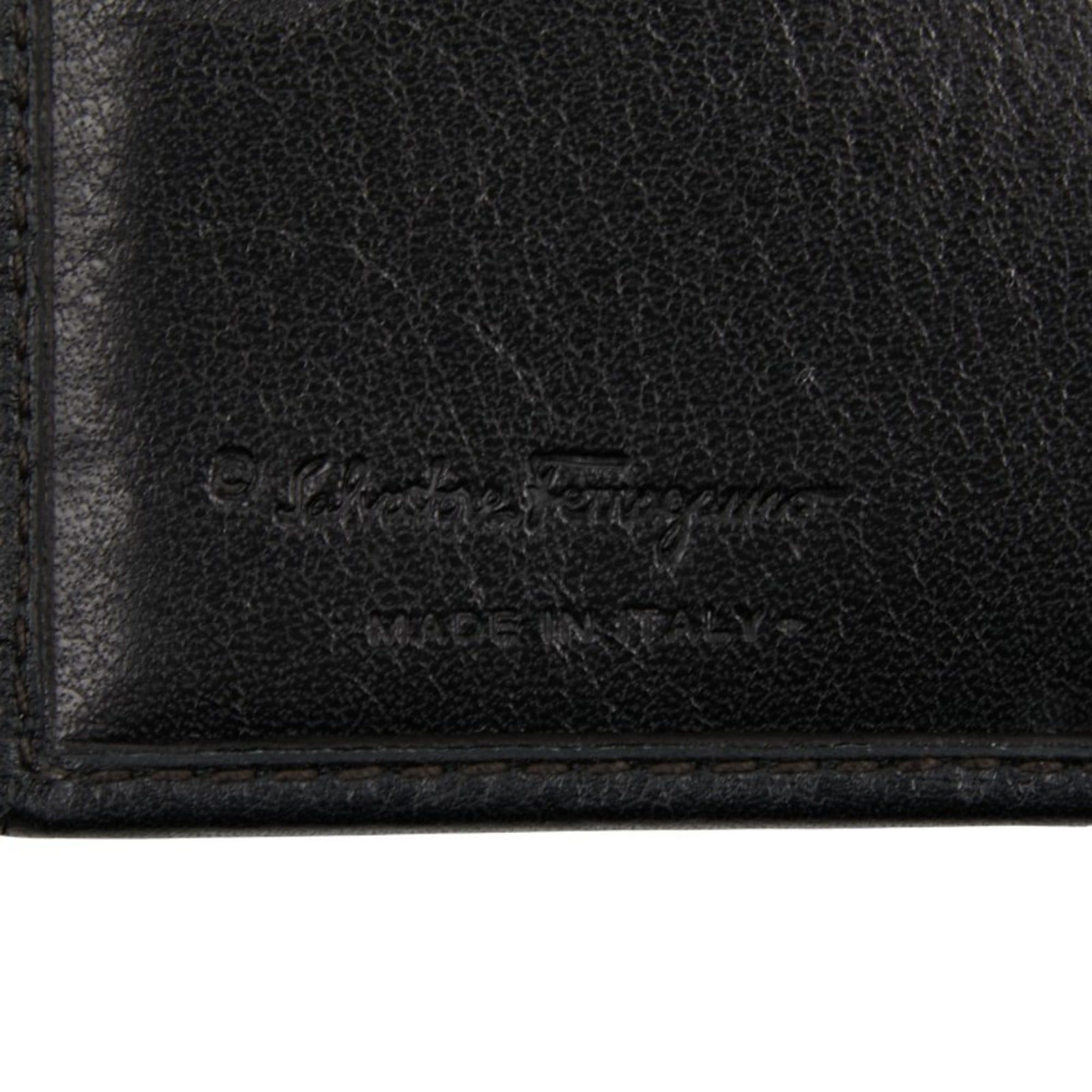 Salvatore Ferragamo Salvatore Ferragamo Gancini Bifold Wallet in Black Leather for Women Size ONE SIZE - 8 Thumbnail