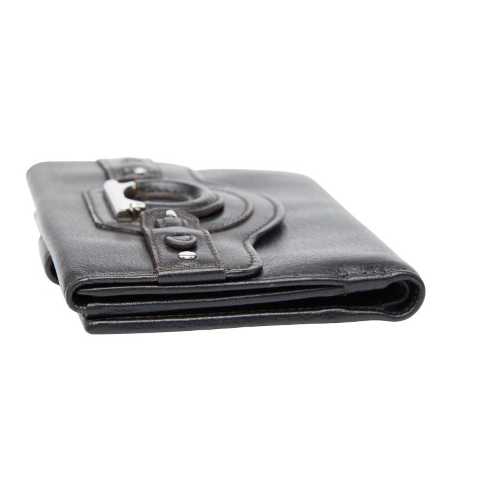 Salvatore Ferragamo Salvatore Ferragamo Gancini Bifold Wallet in Black Leather for Women Size ONE SIZE - 5 Thumbnail