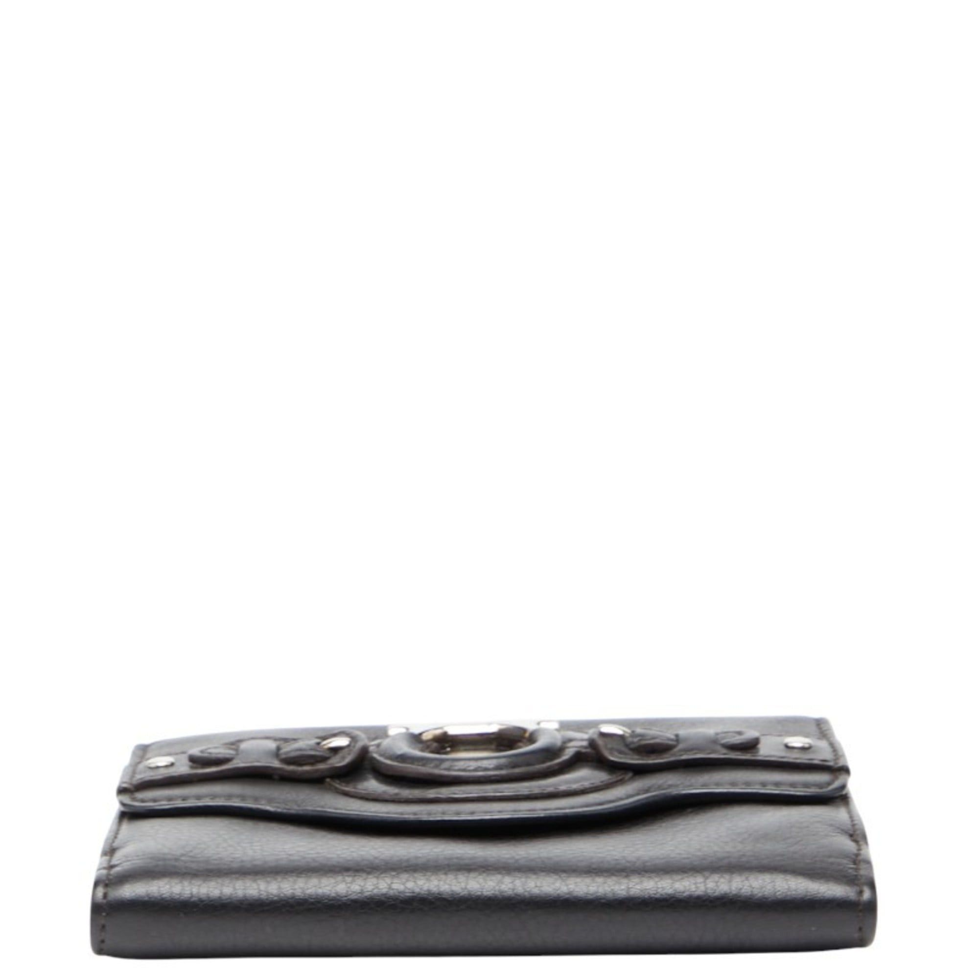 Salvatore Ferragamo Salvatore Ferragamo Gancini Bifold Wallet in Black Leather for Women Size ONE SIZE - 3 Thumbnail
