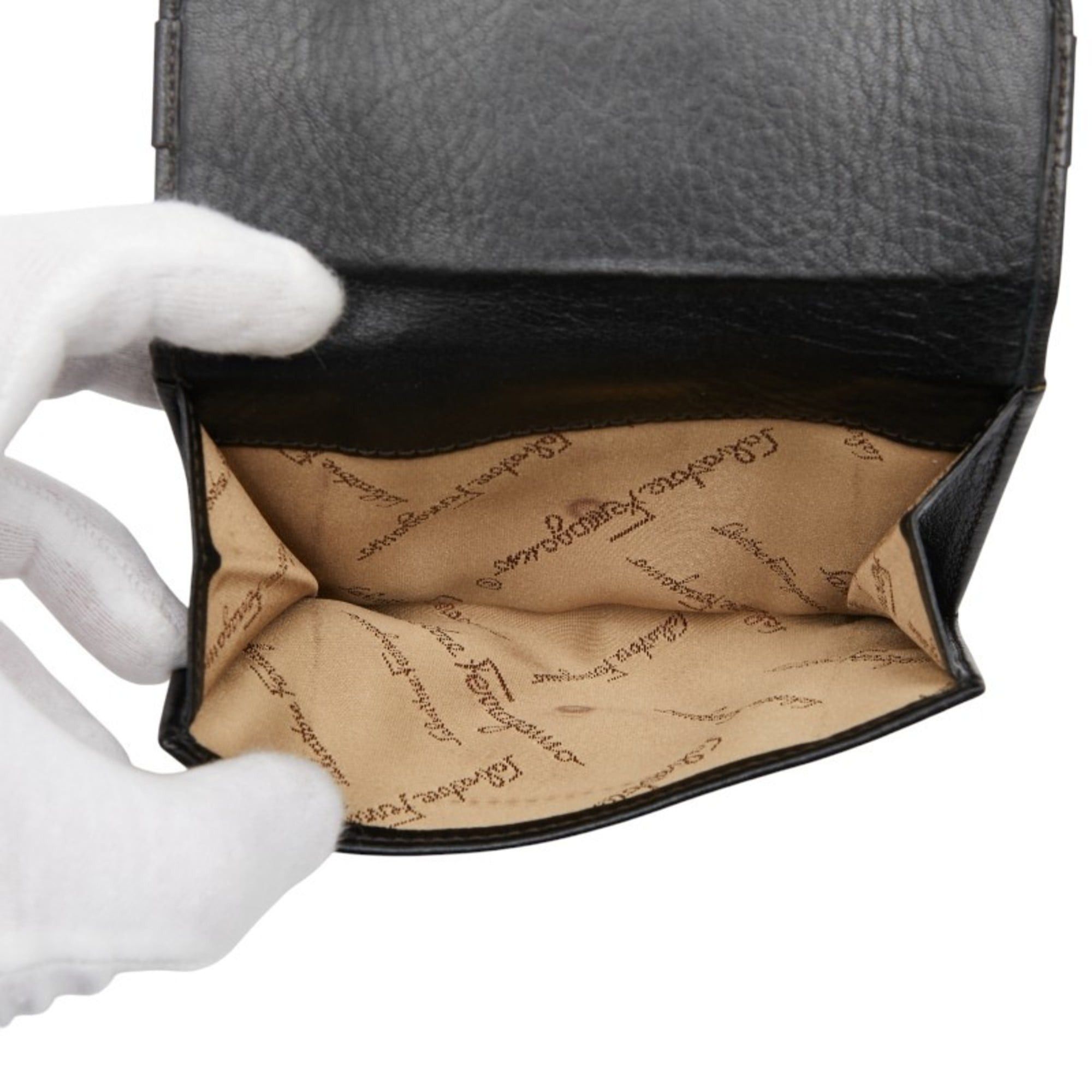 Salvatore Ferragamo Salvatore Ferragamo Gancini Bifold Wallet in Black Leather for Women Size ONE SIZE - 7 Thumbnail