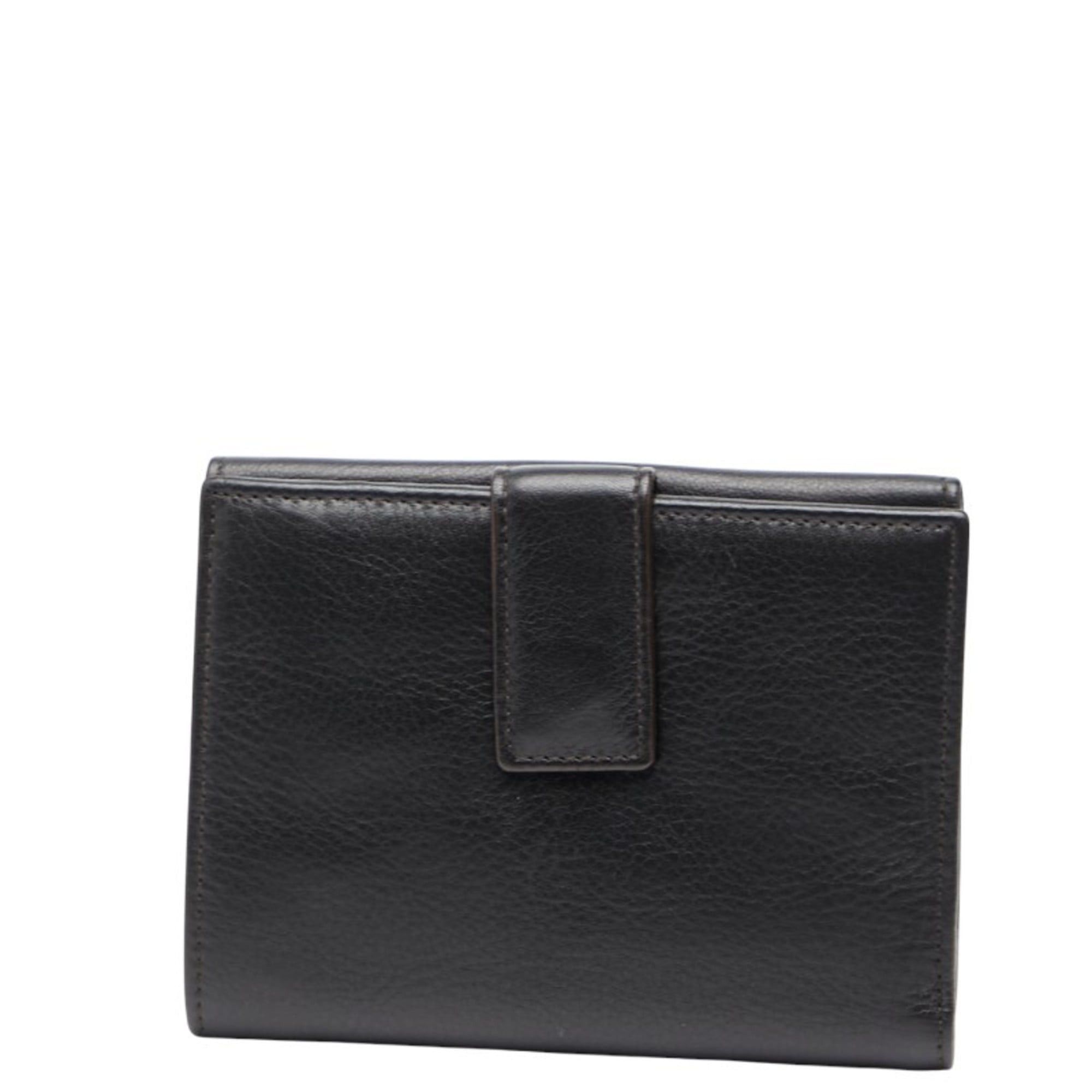 Salvatore Ferragamo Salvatore Ferragamo Gancini Bifold Wallet in Black Leather for Women Size ONE SIZE - 2 Thumbnail