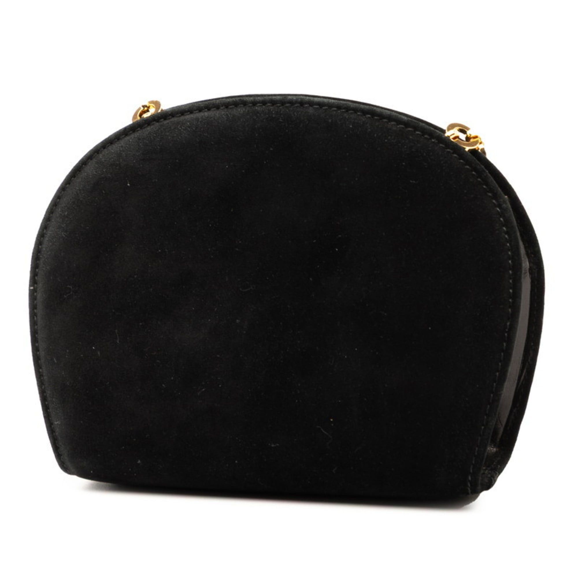Salvatore Ferragamo Salvatore Ferragamo Gancini Chain Mini Shoulder Bag AQ-216150 Black Nubuck Leather Women's Size ONE SIZE - 2 Thumbnail