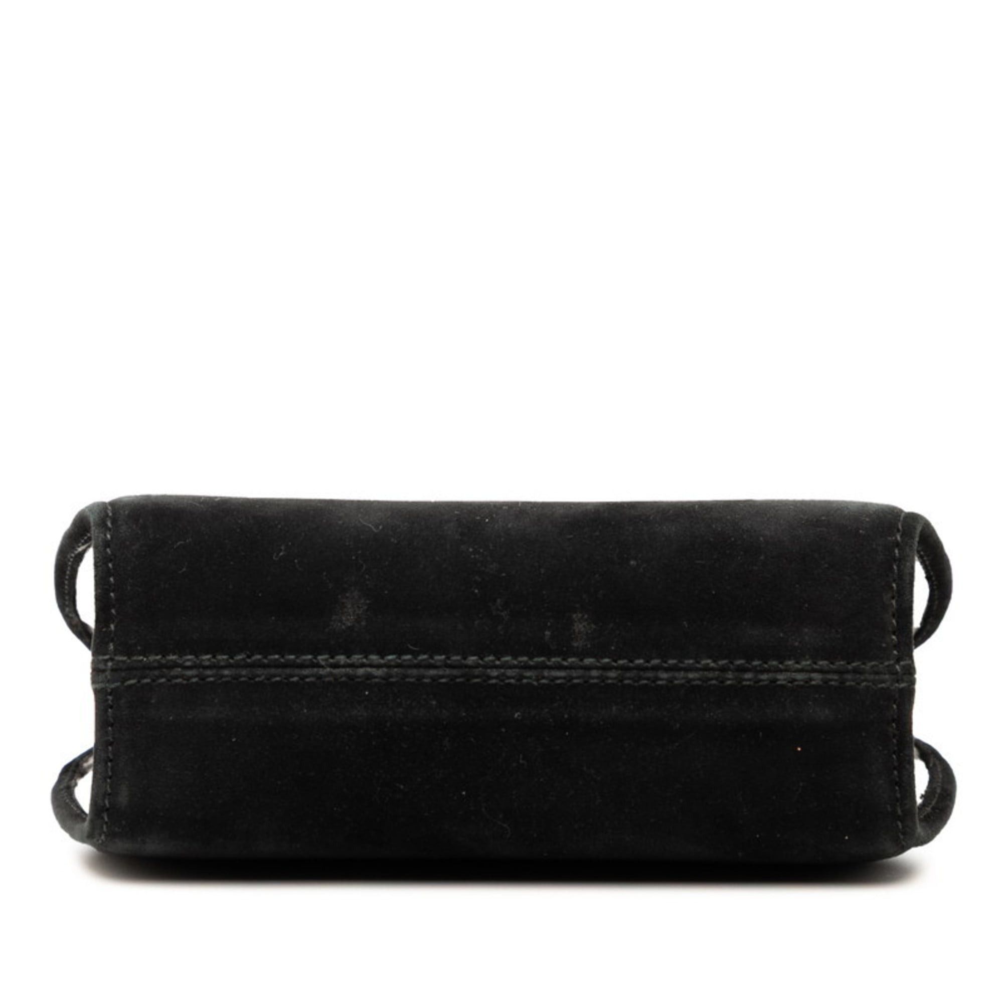 Salvatore Ferragamo Salvatore Ferragamo Gancini Chain Mini Shoulder Bag AQ-216150 Black Nubuck Leather Women's Size ONE SIZE - 3 Thumbnail