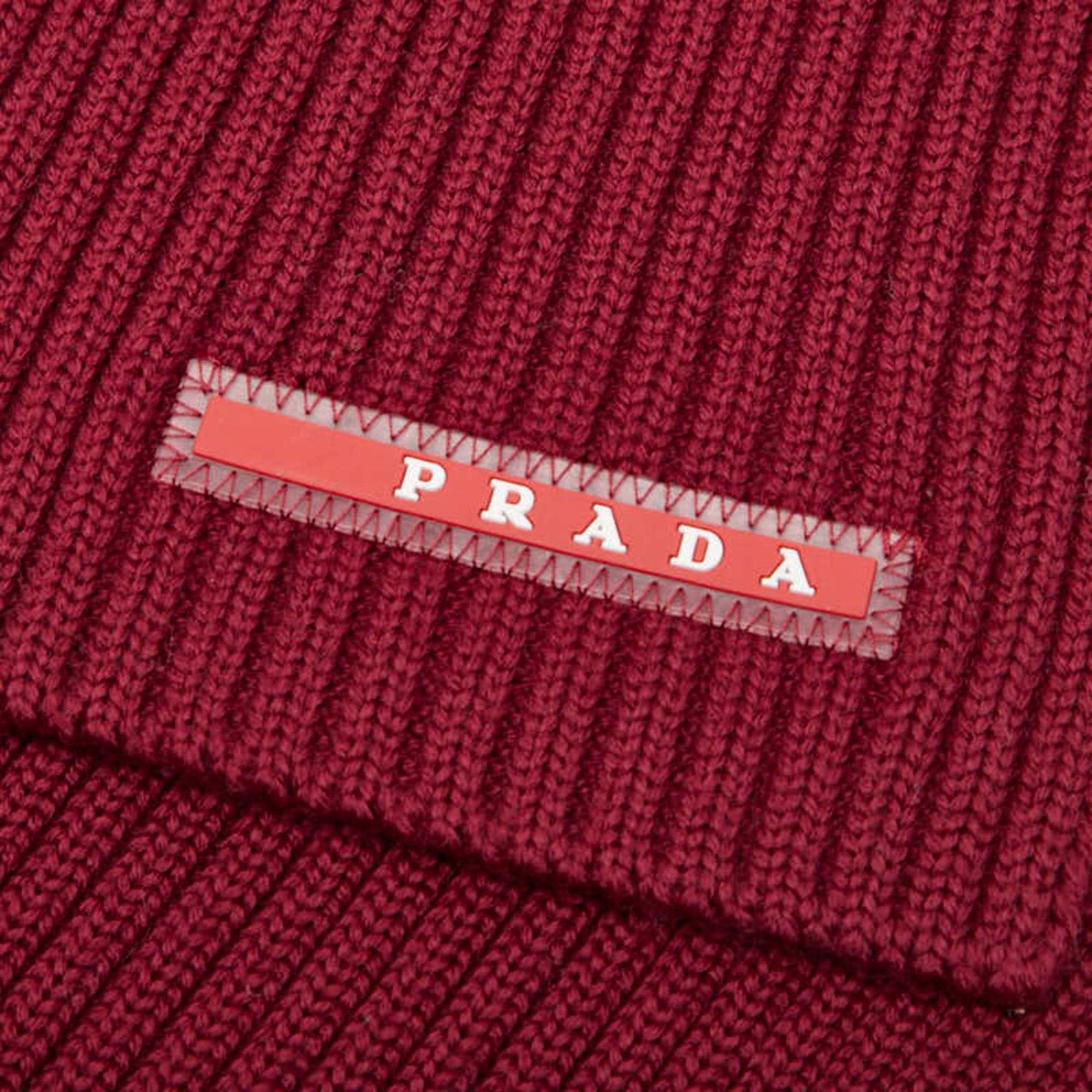 Prada Prada Sport Line Logo Scarf SMS180 Red Wool Women's PRADA Size ONE SIZE - 3 Thumbnail