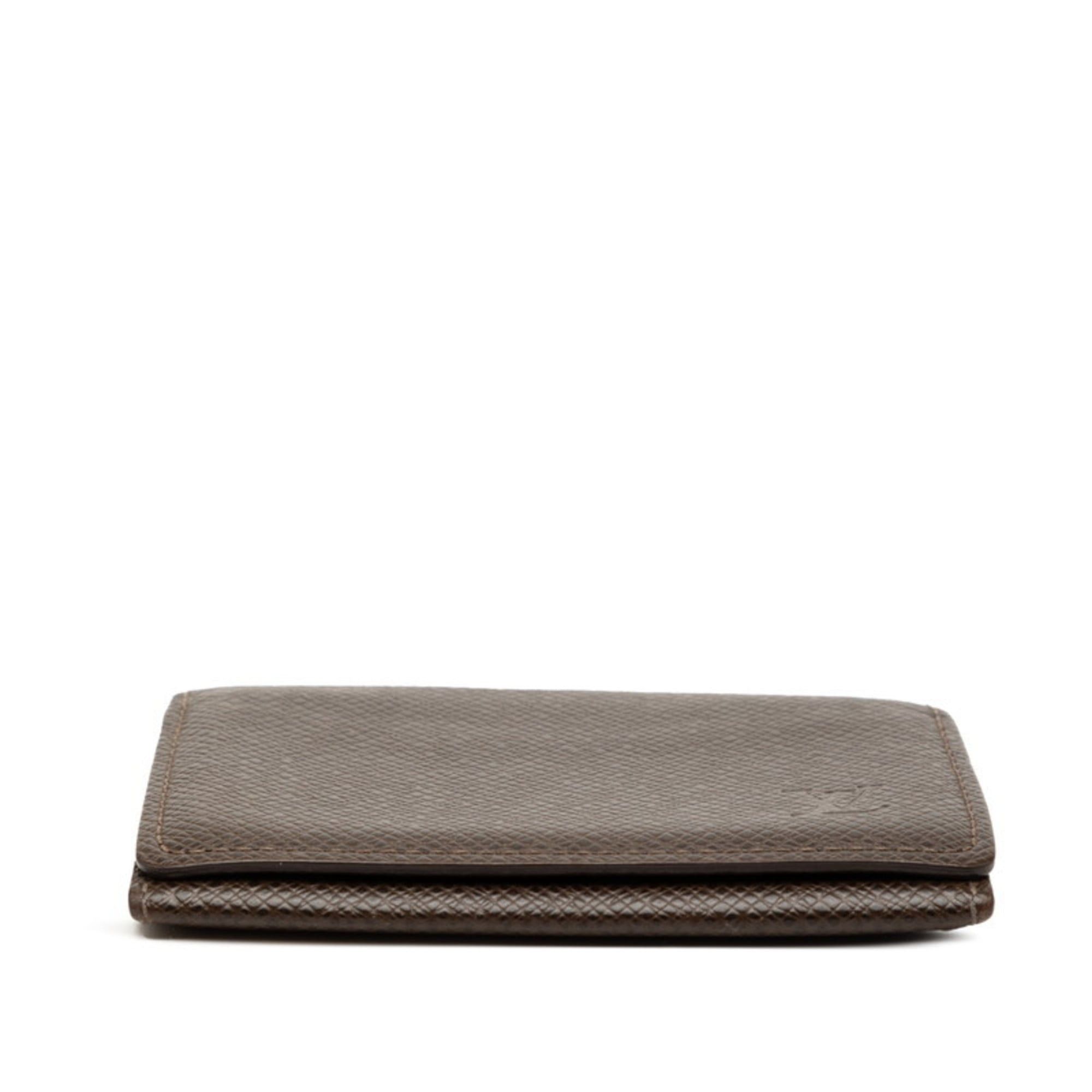 Louis Vuitton Louis Vuitton Taiga Envelope Cult de Visite Business Card Case M30928 Grizzly Dark Brown Leather Women's LOUIS VUITTON Size ONE SIZE - 3 Thumbnail