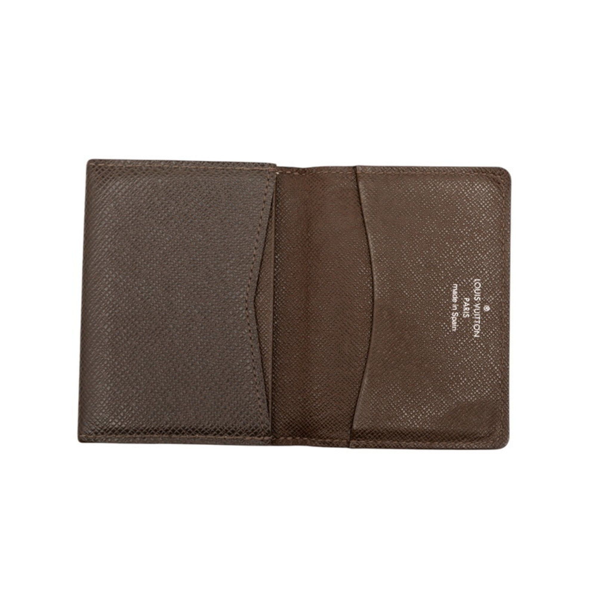 Louis Vuitton Louis Vuitton Taiga Envelope Cult de Visite Business Card Case M30928 Grizzly Dark Brown Leather Women's LOUIS VUITTON Size ONE SIZE - 4 Thumbnail