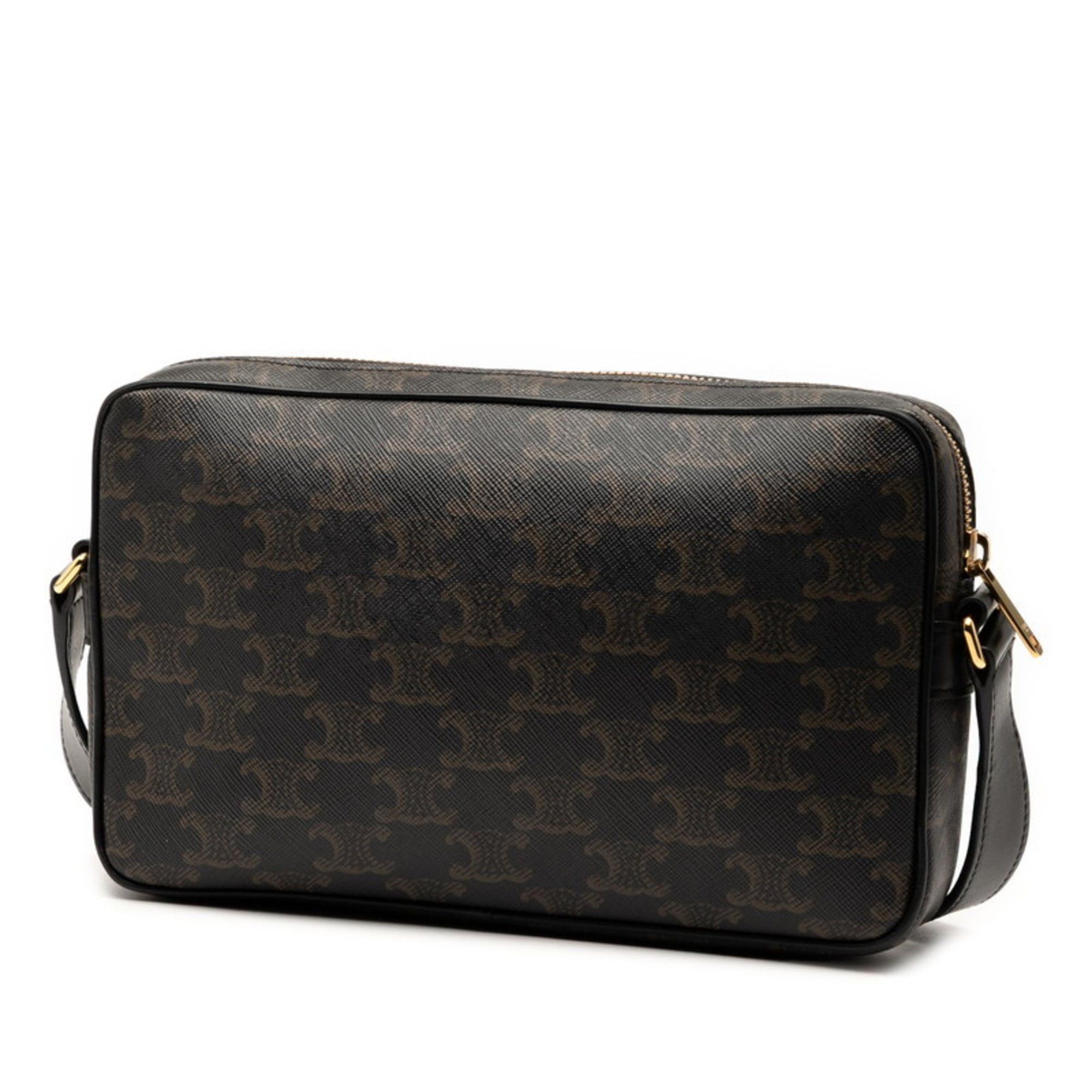 Celine Celine Triomphe Shoulder Bag in Black and Brown Leather for Women Size ONE SIZE - 2 Thumbnail