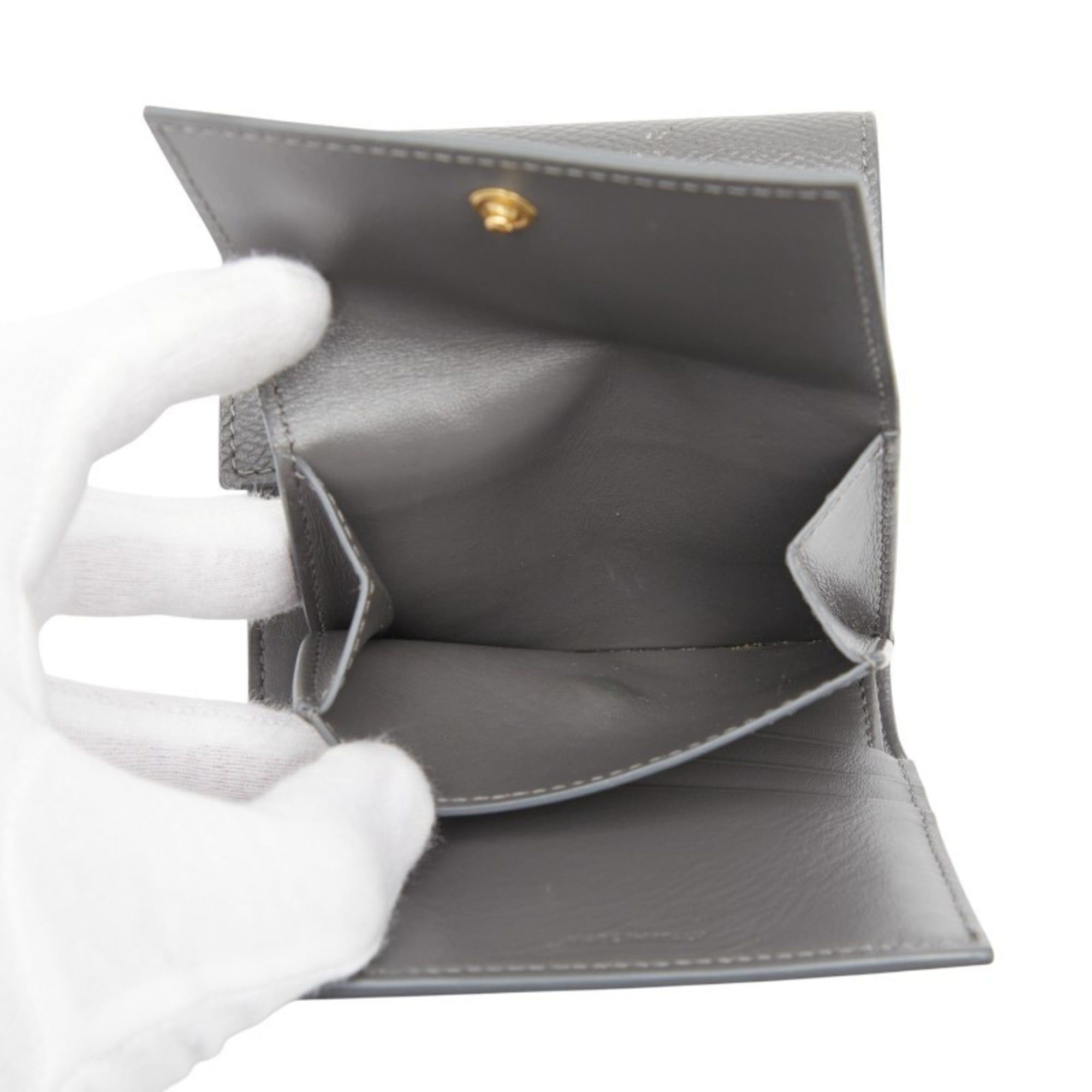 Celine Celine Tri-fold Wallet Gray Leather Women's CELINE Size ONE SIZE - 7 Thumbnail