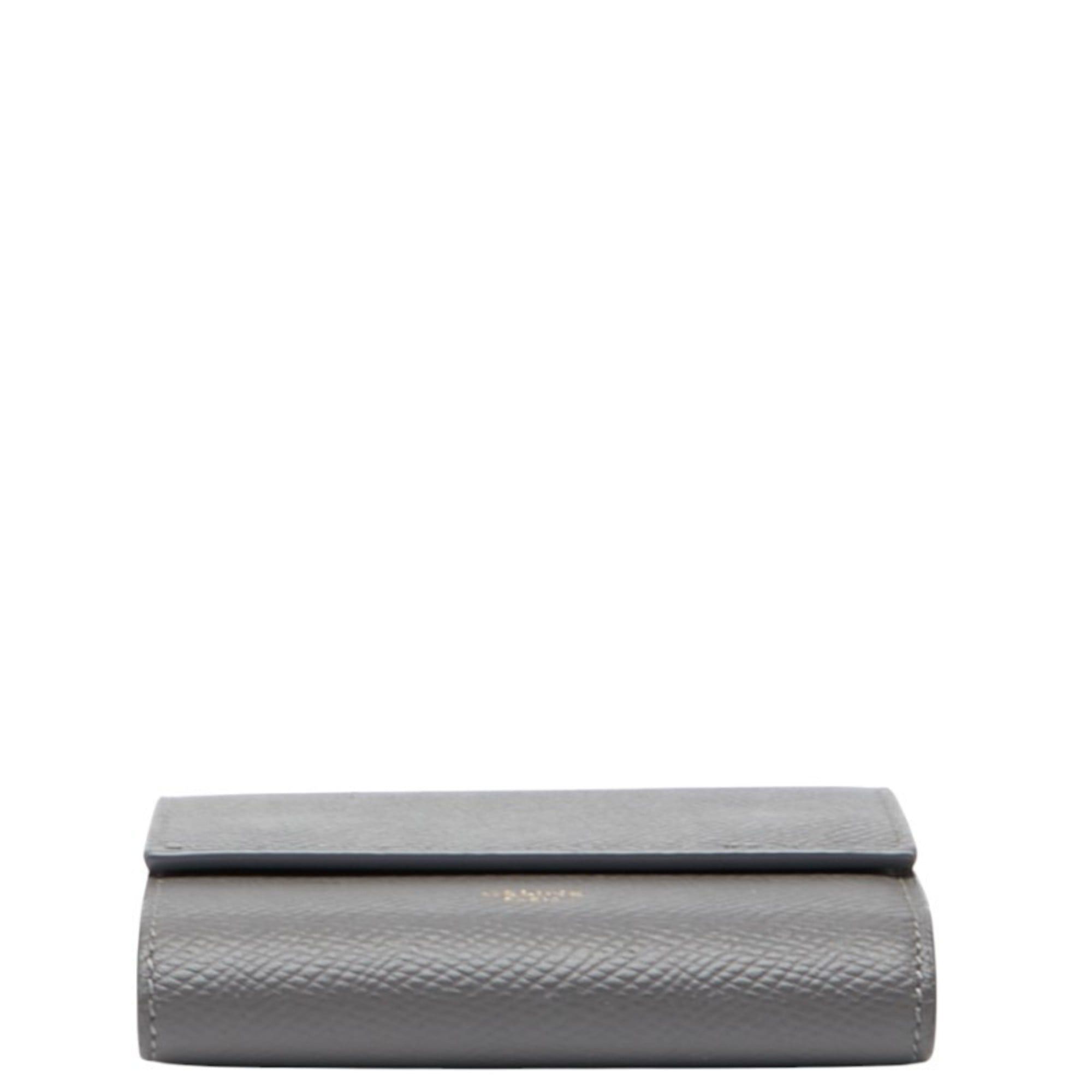 Celine Celine Tri-fold Wallet Gray Leather Women's CELINE Size ONE SIZE - 3 Thumbnail