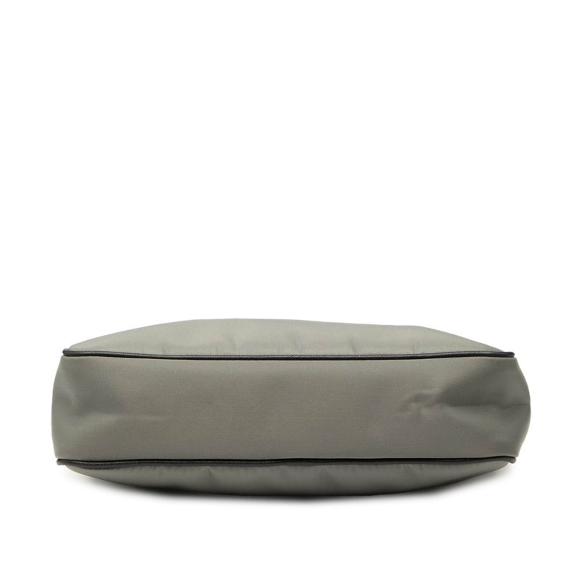 Prada Prada Triangle Logo Plate Shoulder Bag 2VH113 Gray Black Nylon Leather Women's PRADA Size ONE SIZE - 3 Thumbnail