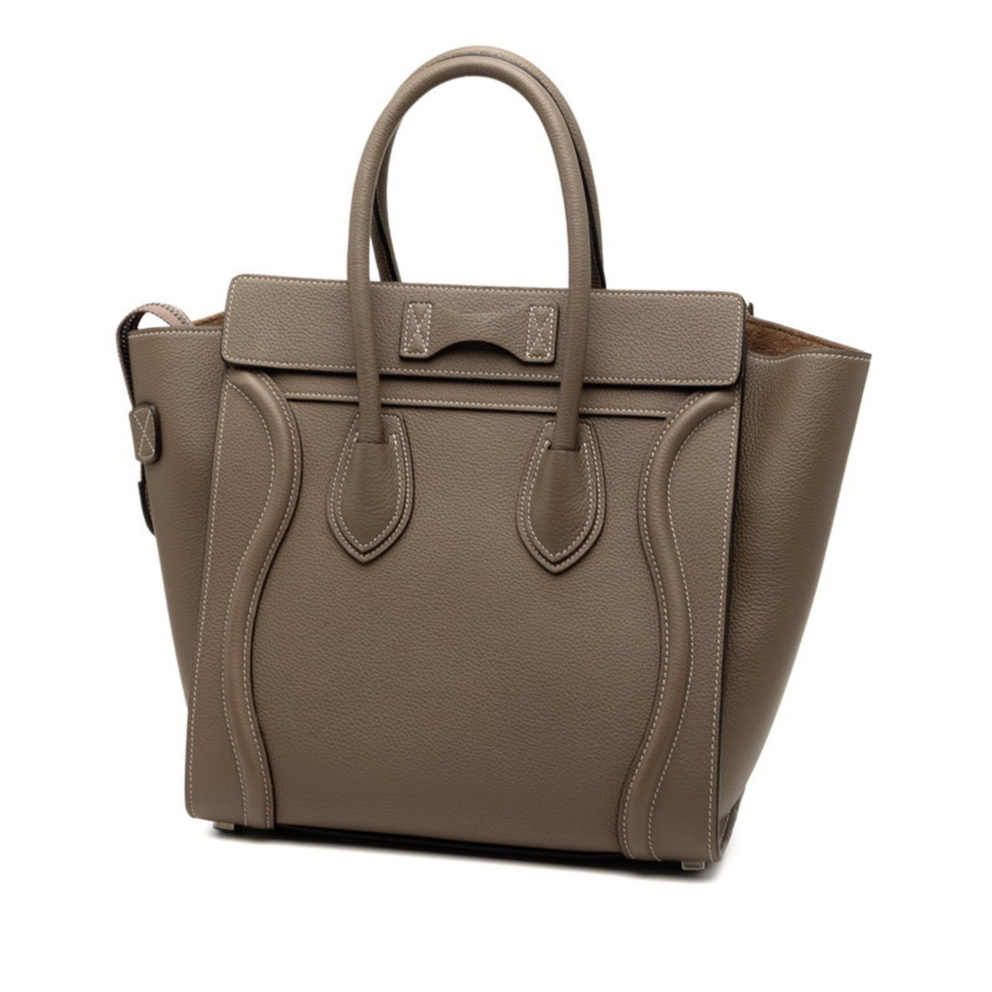 Celine Celine Luggage Micro Shopper Handbag in Greige Leather for Women Size ONE SIZE - 2 Thumbnail