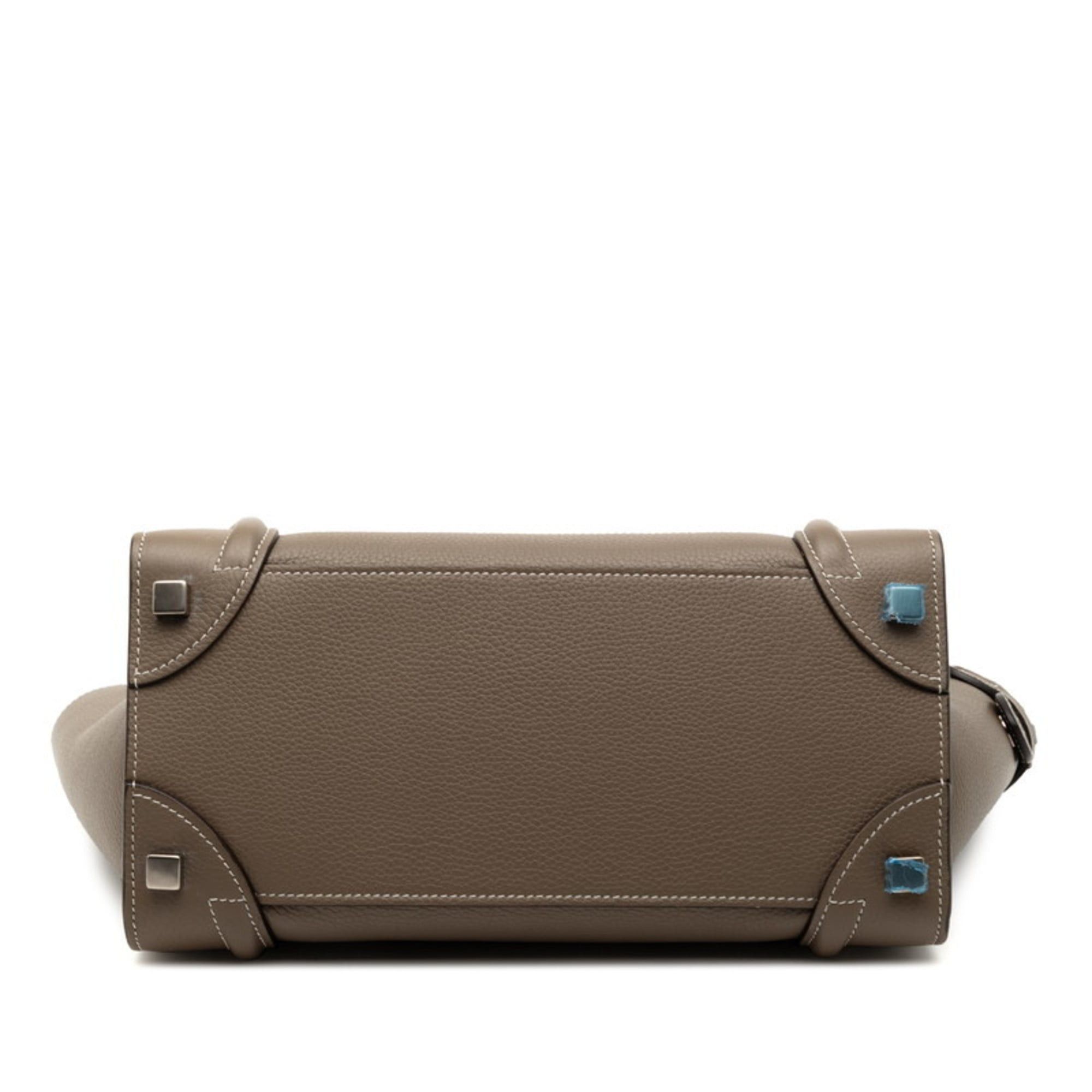 Celine Celine Luggage Micro Shopper Handbag in Greige Leather for Women Size ONE SIZE - 3 Thumbnail