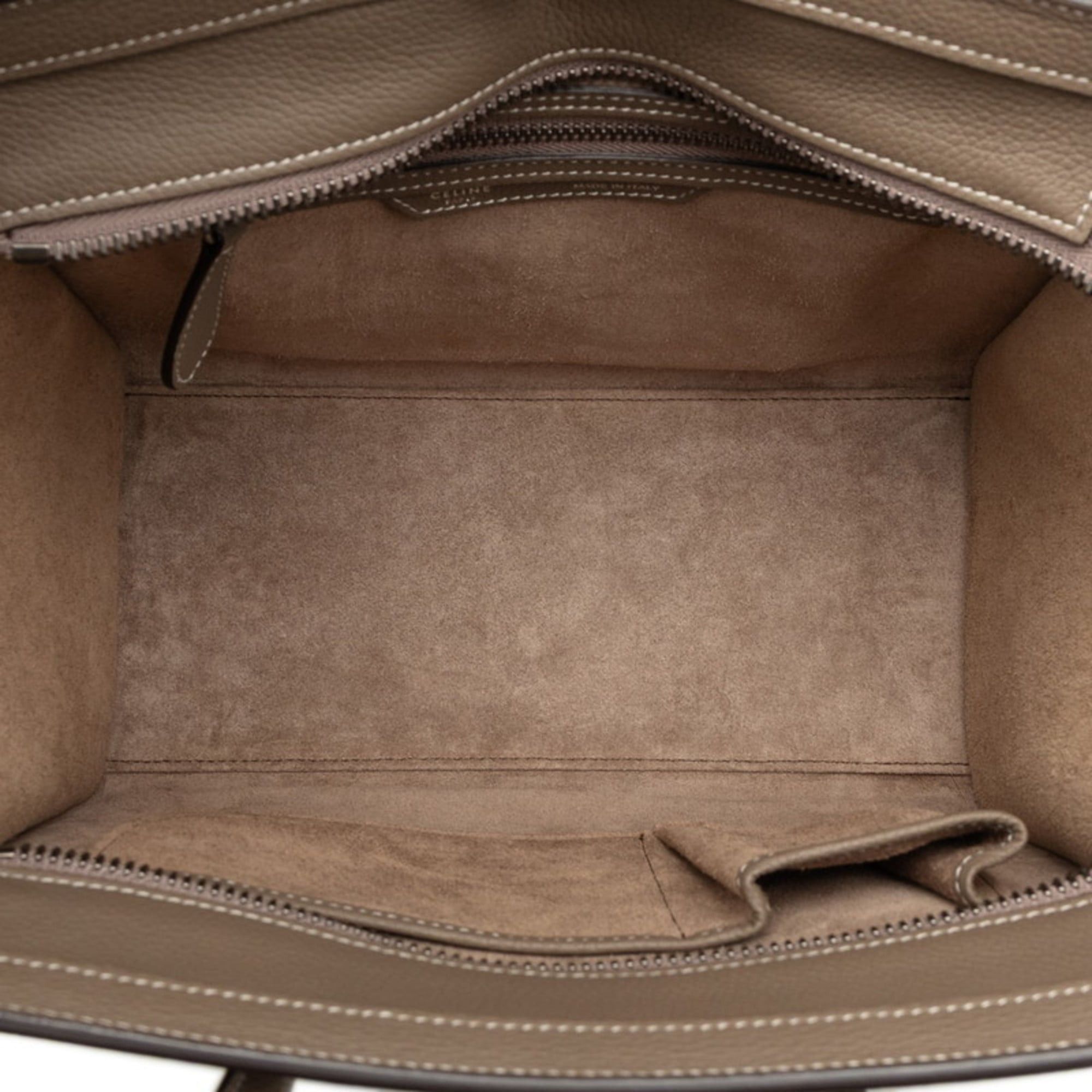 Celine Celine Luggage Micro Shopper Handbag in Greige Leather for Women Size ONE SIZE - 4 Thumbnail